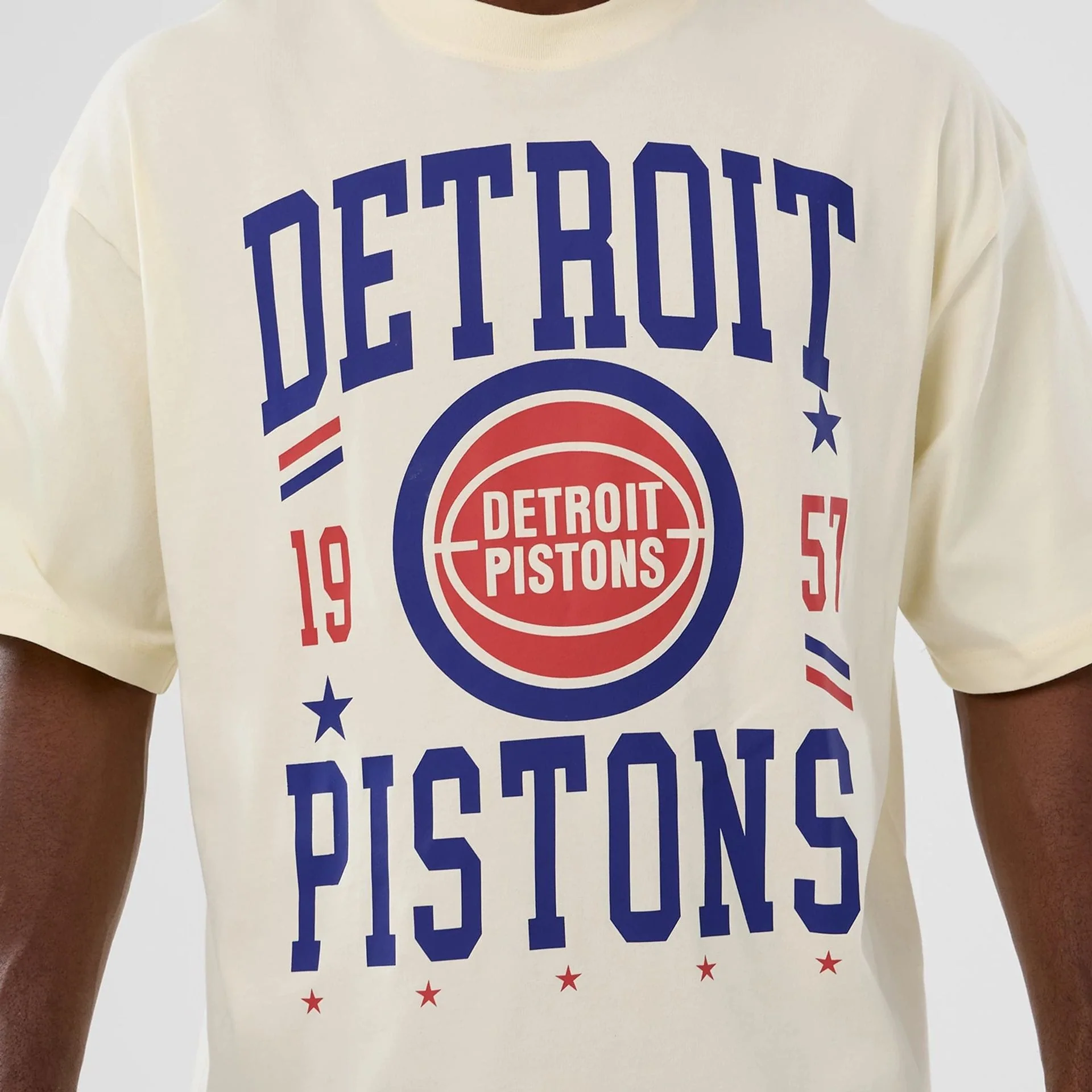 Detroit Pistons NBA Hardwood Classic Cream T-Shirt - Image 3