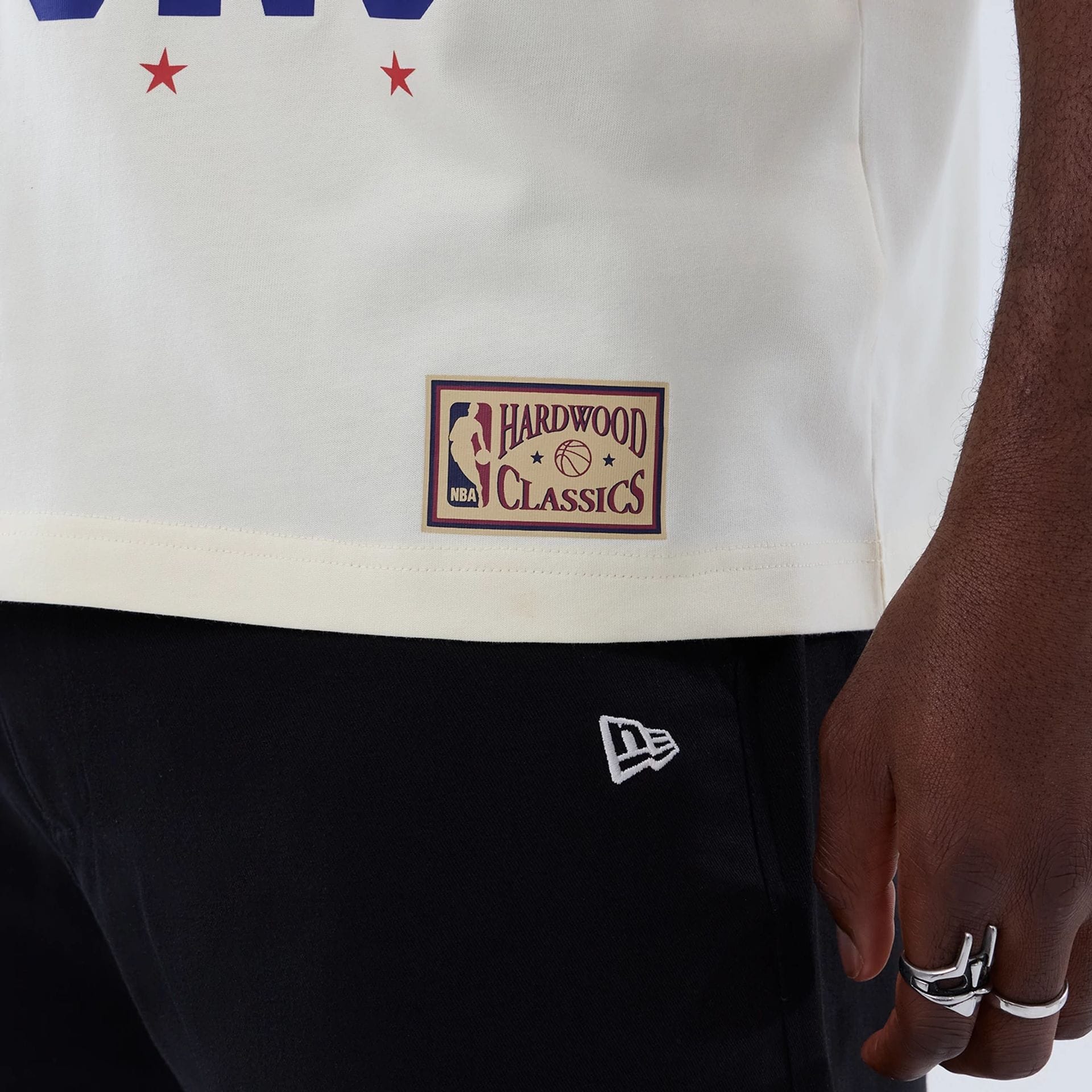 Detroit Pistons NBA Hardwood Classic Cream T-Shirt - Image 5