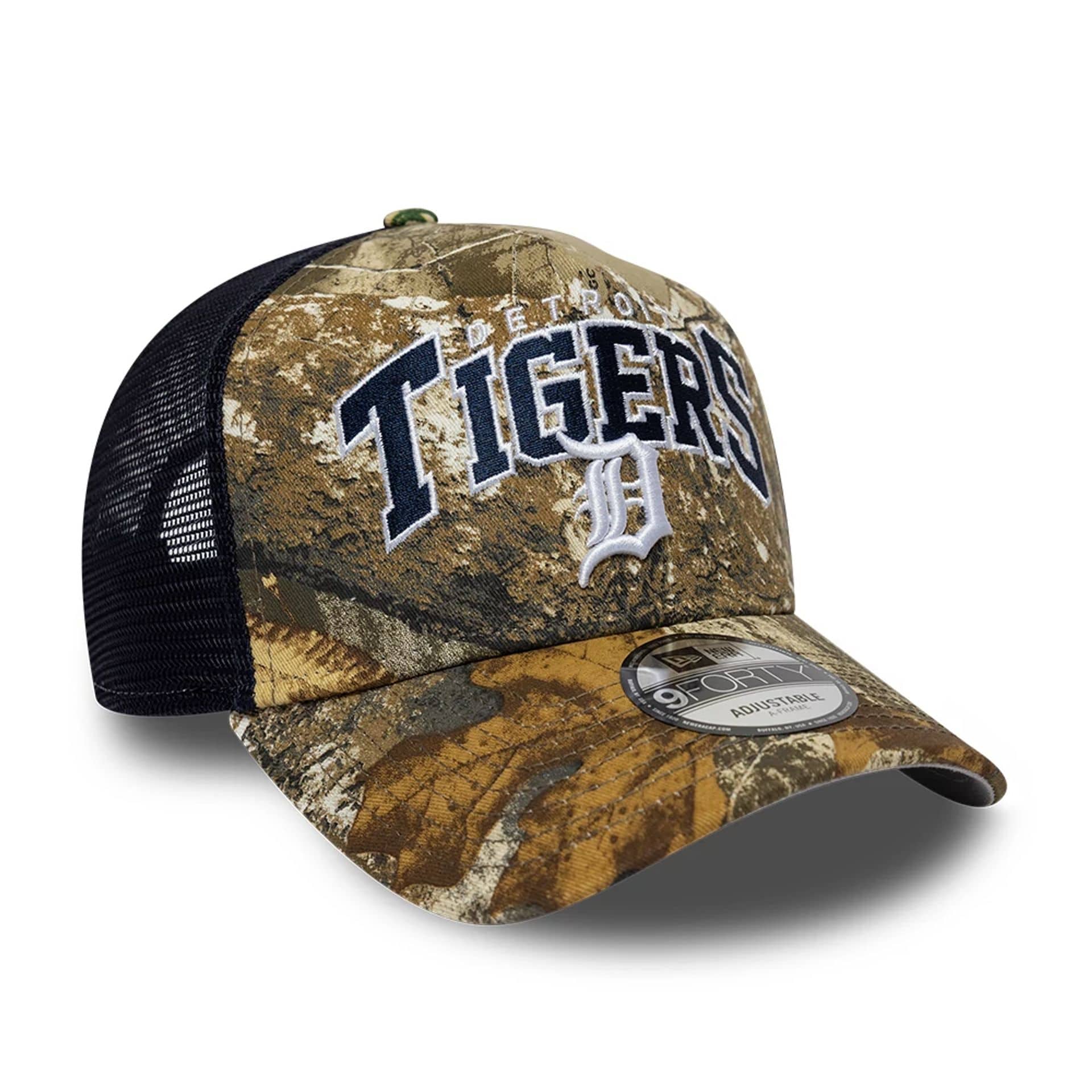 Detroit Tigers MLB Realtree Camo Navy 9FORTY A-Frame Trucker Adjustable Cap - Image 4