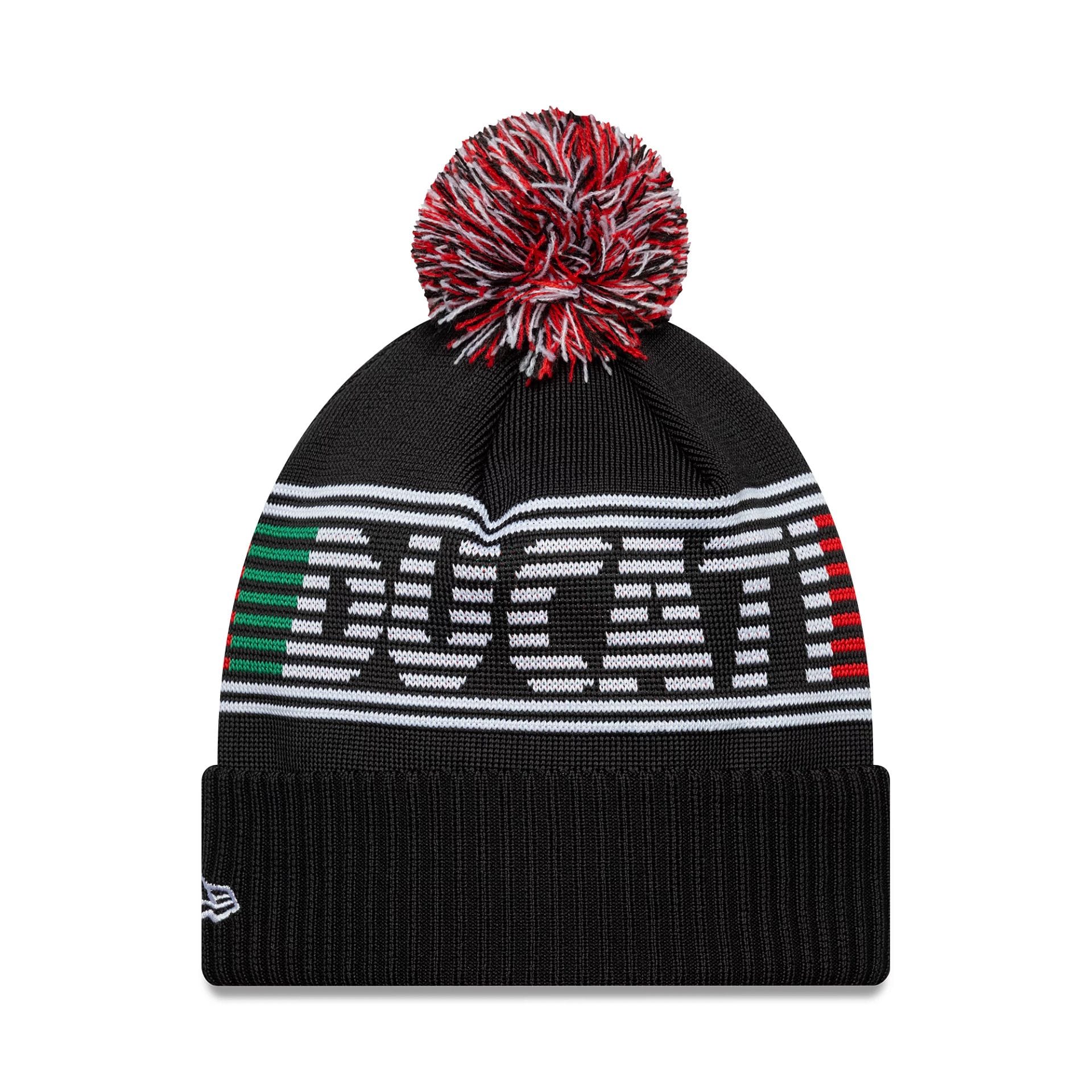 Ducati Motor Logo Black Bobble Knit Beanie Hat - Image 2