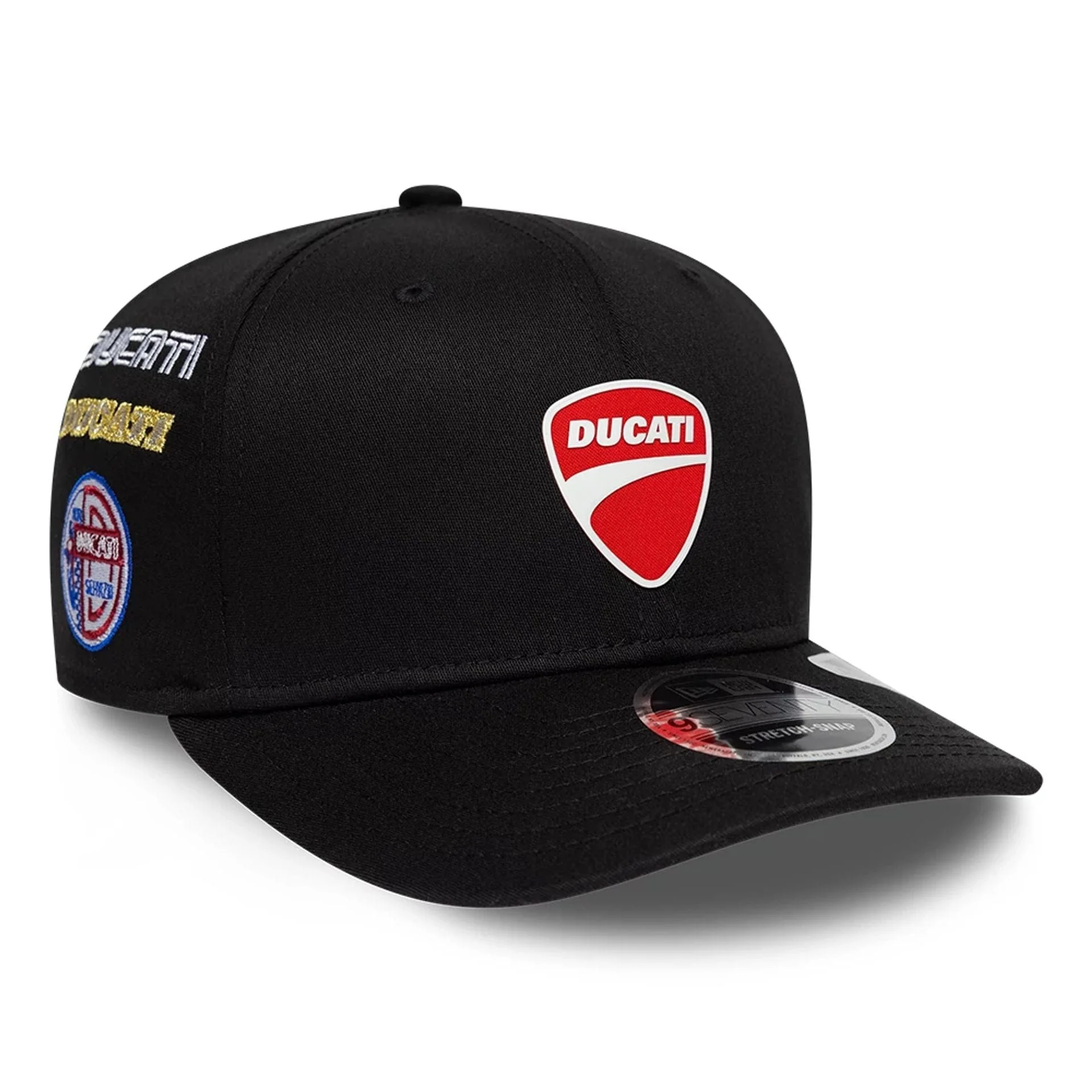 Ducati Motor Logo Patch Black 9SEVENTY Stretch Snap Adjustable Cap - Image 3