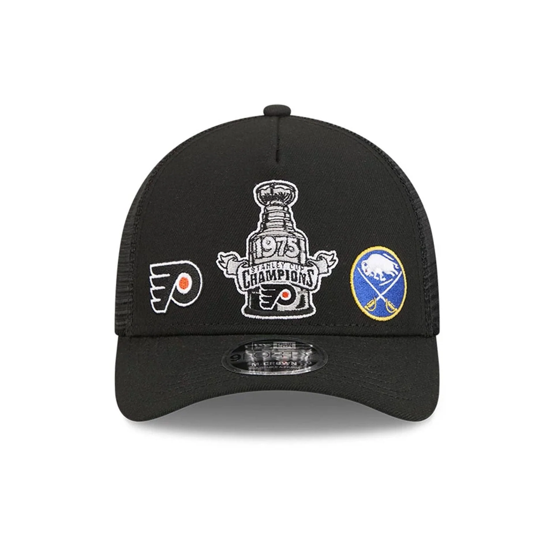 Flyers NHL Stanley Cup Black 9FORTY M-Crown A-Frame Trucker Adjustable Cap - Image 2