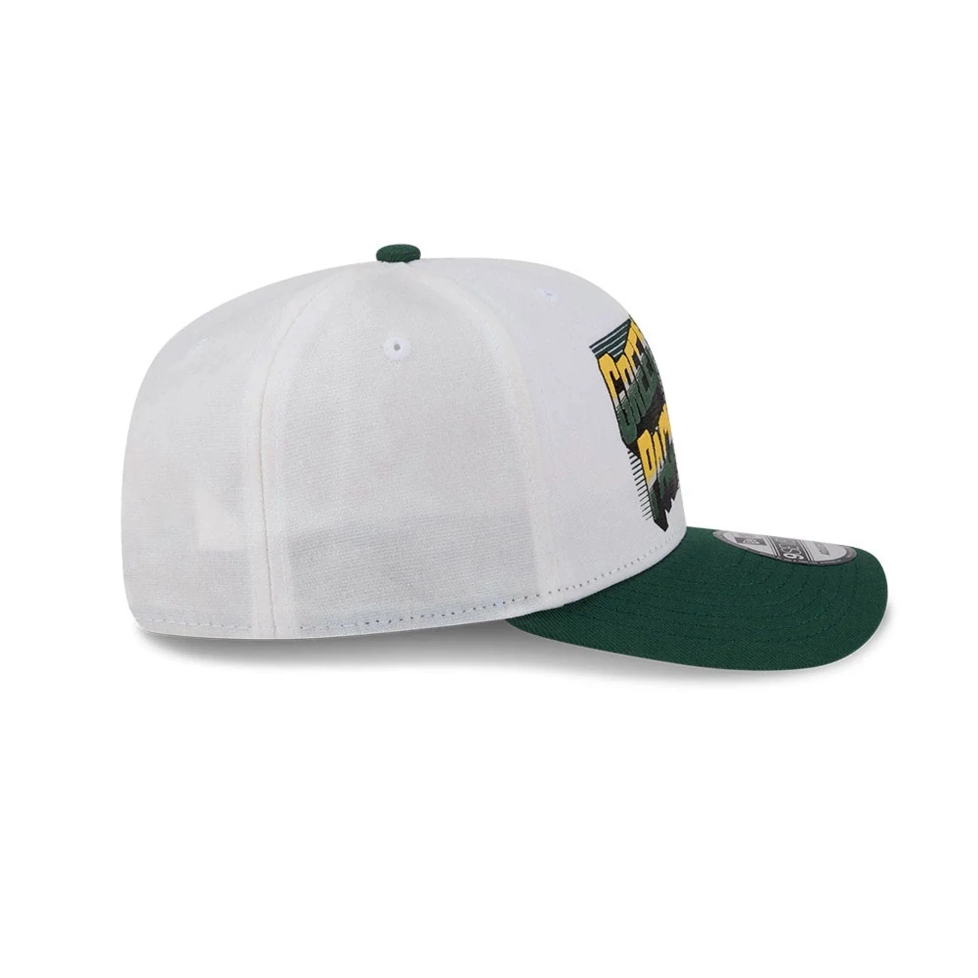 Green Bay Packers NFL Duck Cloth White 9SEVENTY Stretch Snap Cap - Image 6