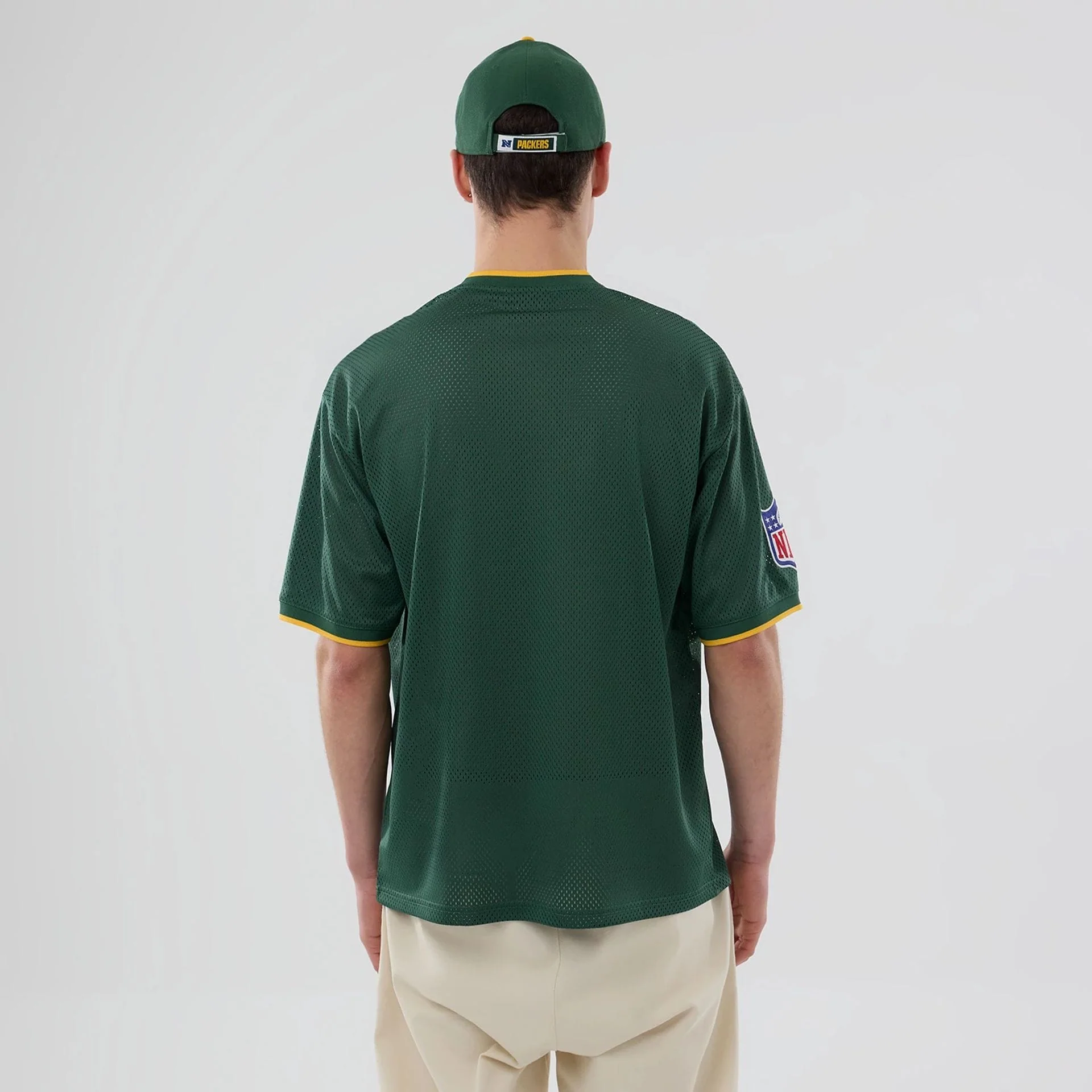 Green Bay Packers NFL Mesh Dark Green Oversized T-Shirt - Image 2