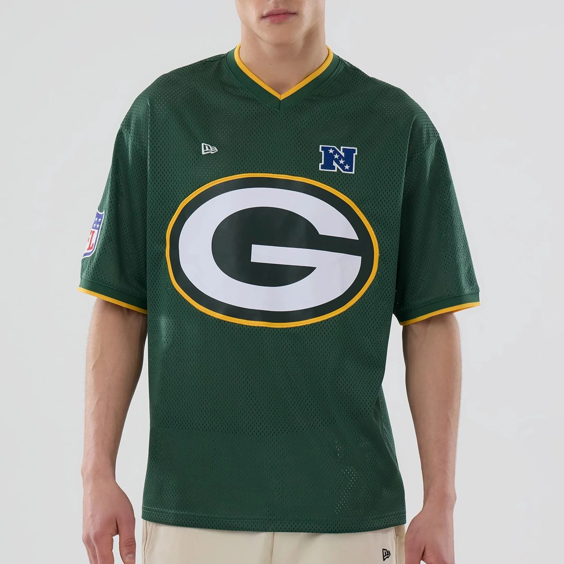 Green Bay Packers NFL Mesh Dark Green Oversized T-Shirt - Image 5