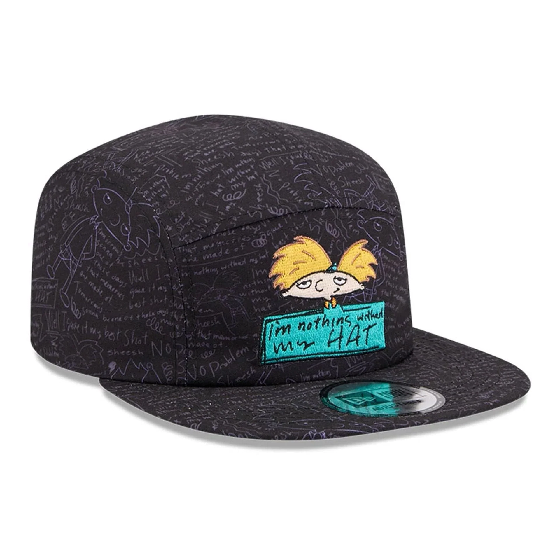 Hey Arnold All Over Print Black Camper Cap - Image 4