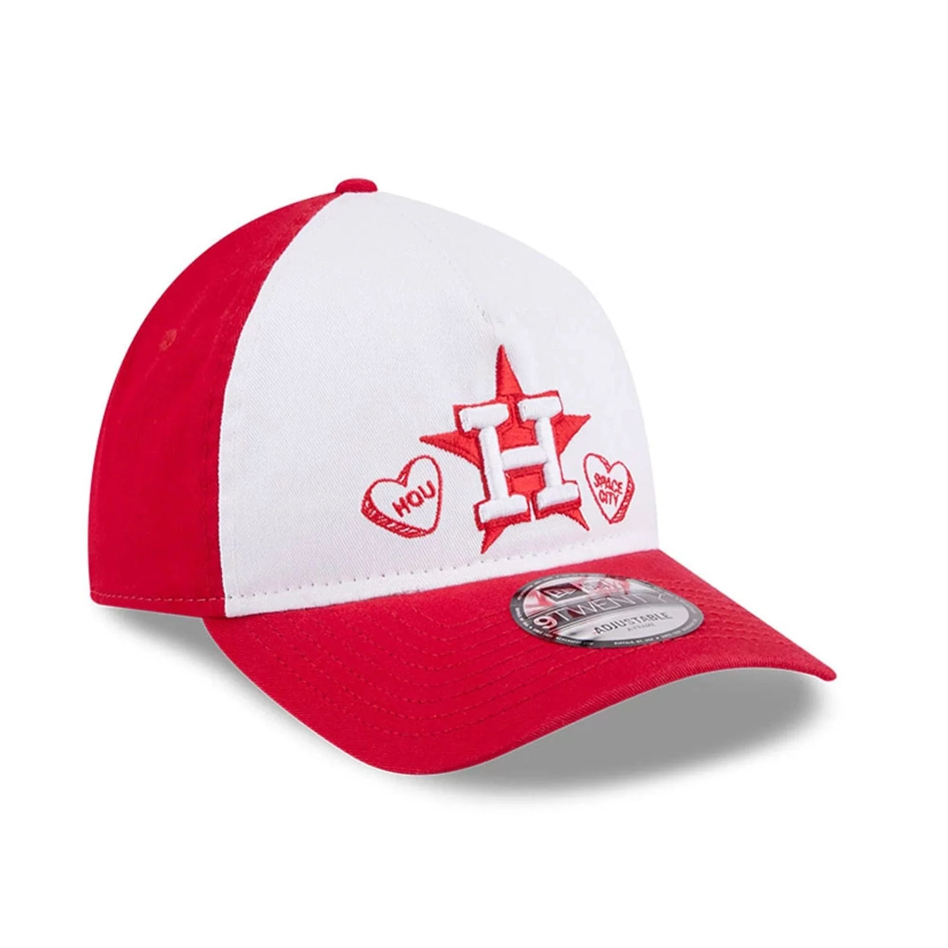 Houston Astros MLB Conversation Hearts Red 9TWENTY A-Frame Adjustable Cap - Image 4