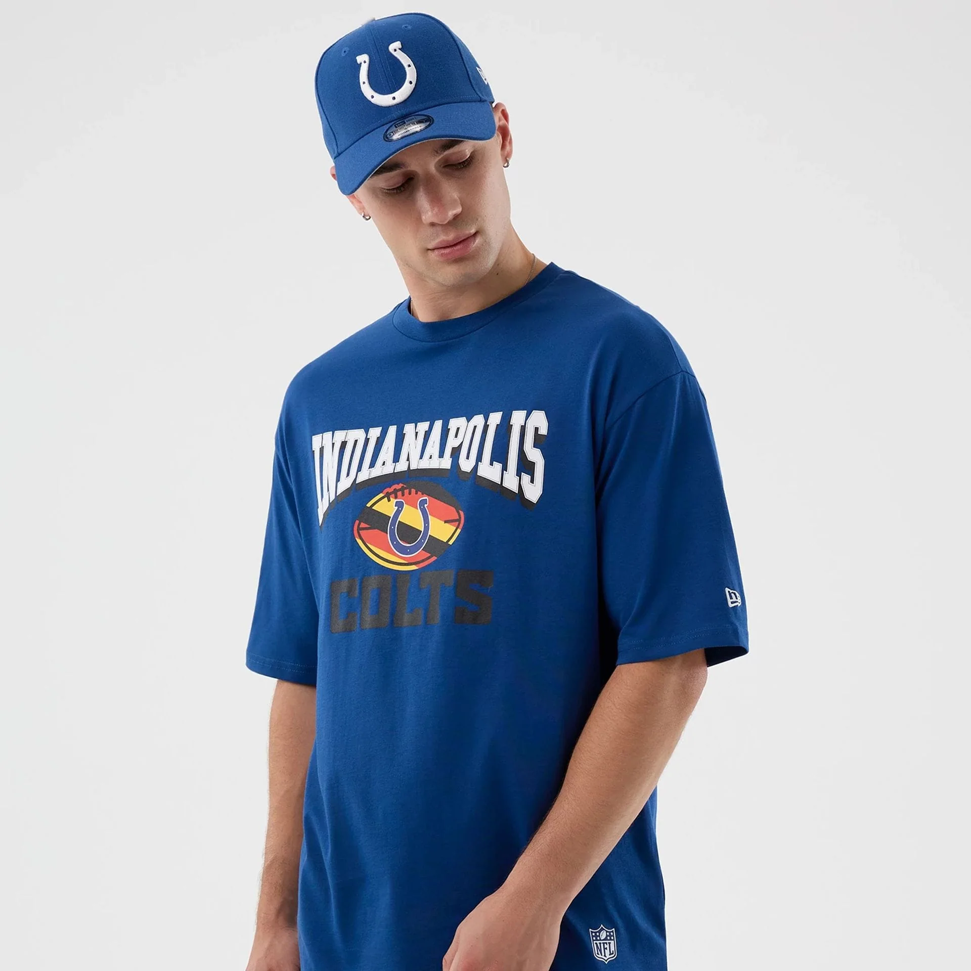 Indianapolis Colts NFL International Series Games Blue Oversized T-Shirt - Image 7