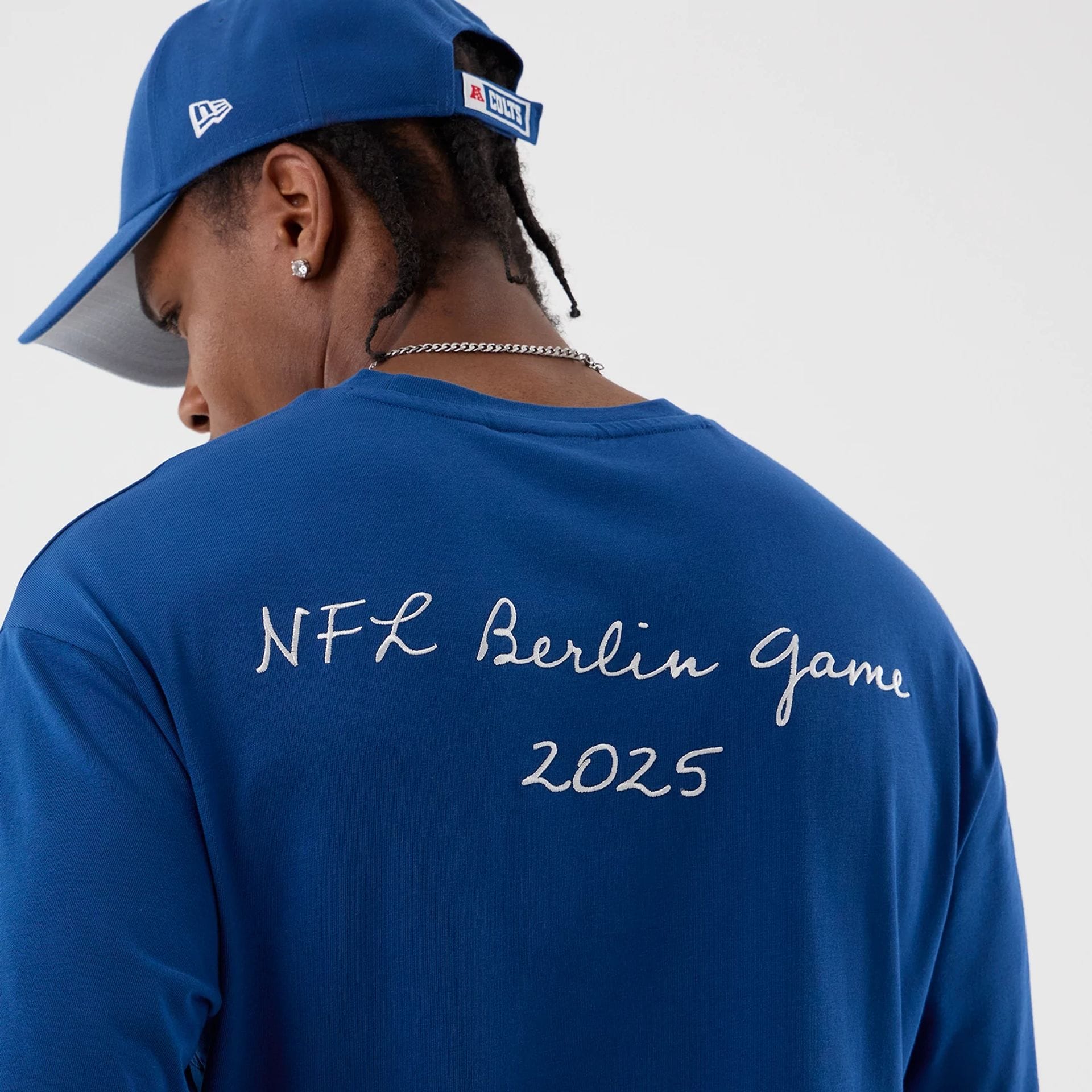Indianapolis Colts NFL International Series Games Blue Oversized T-Shirt - Image 6