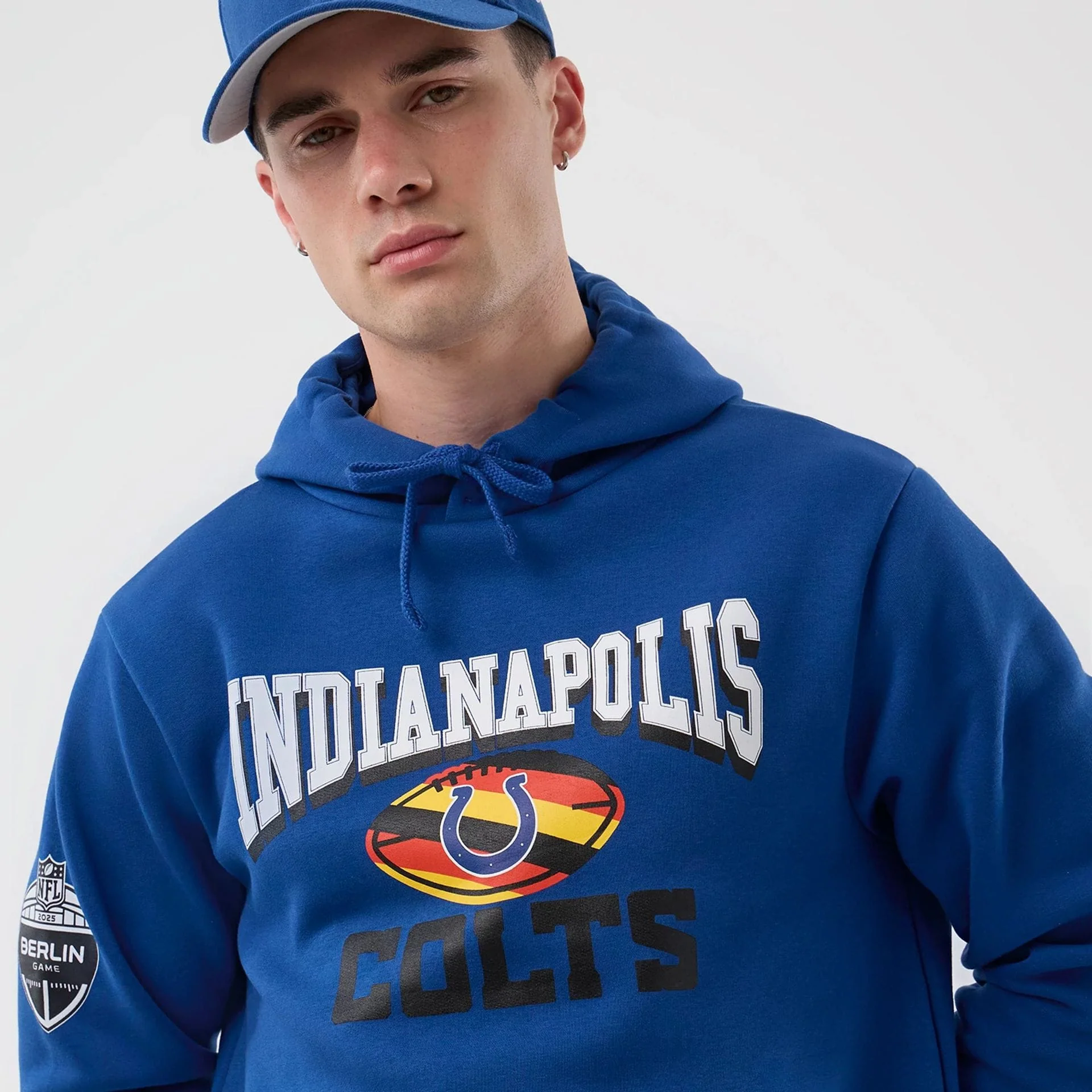 Indianapolis Colts NFL International Series Games Blue Pullover Hoodie - Image 5