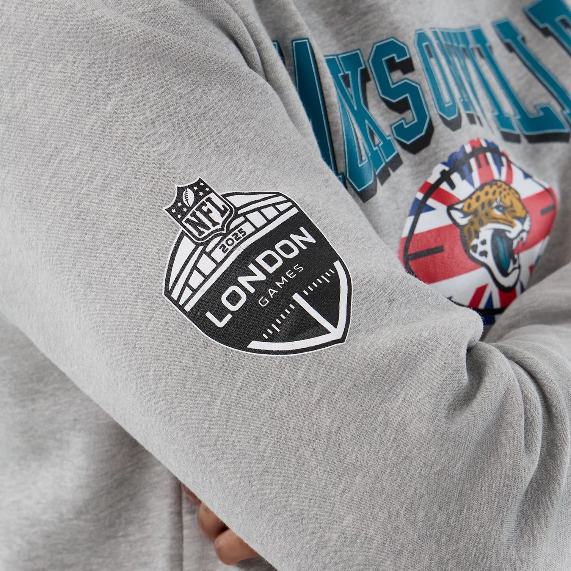 Jacksonville Jaguars NFL International Series Games Grey Pullover Hoodie - Image 5