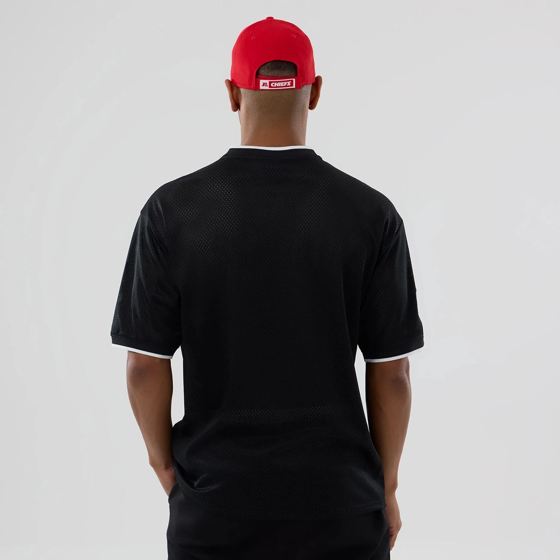 Kansas City Chiefs NFL Mesh Black Oversized T-Shirt - Image 2