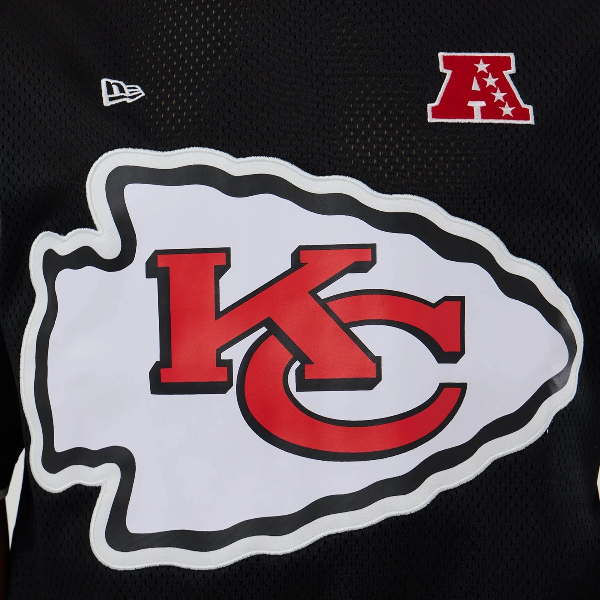 Kansas City Chiefs NFL Mesh Black Oversized T-Shirt - Image 3