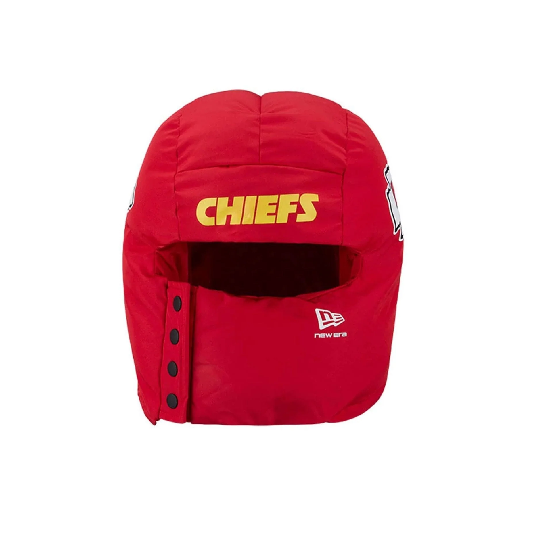 Kansas City Chiefs NFL Puffer Helmet Red Trapper Hat - Image 2