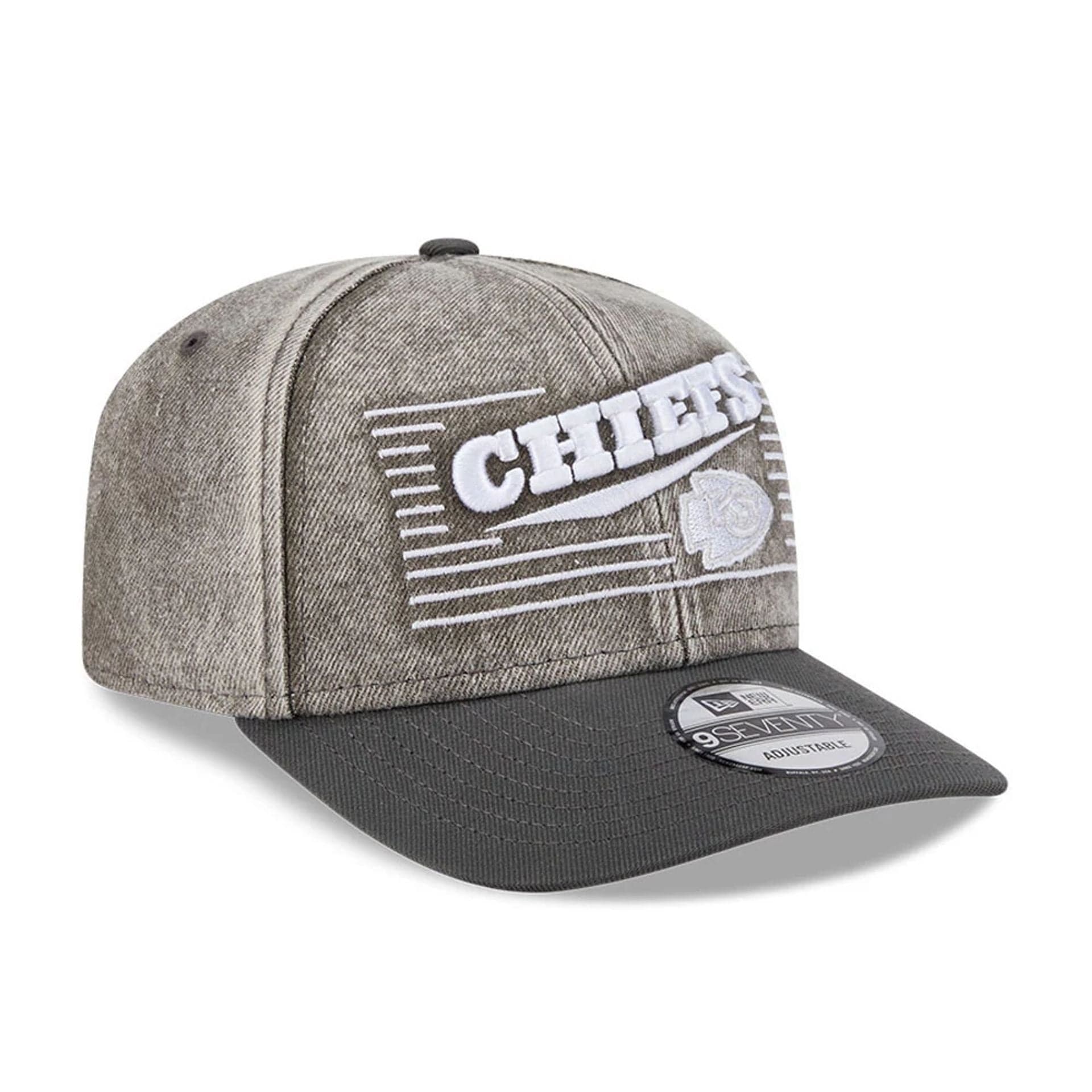 Kansas City Chiefs NFL Washed Denim Dark Grey 9SEVENTY Stretch Snap Cap - Image 3