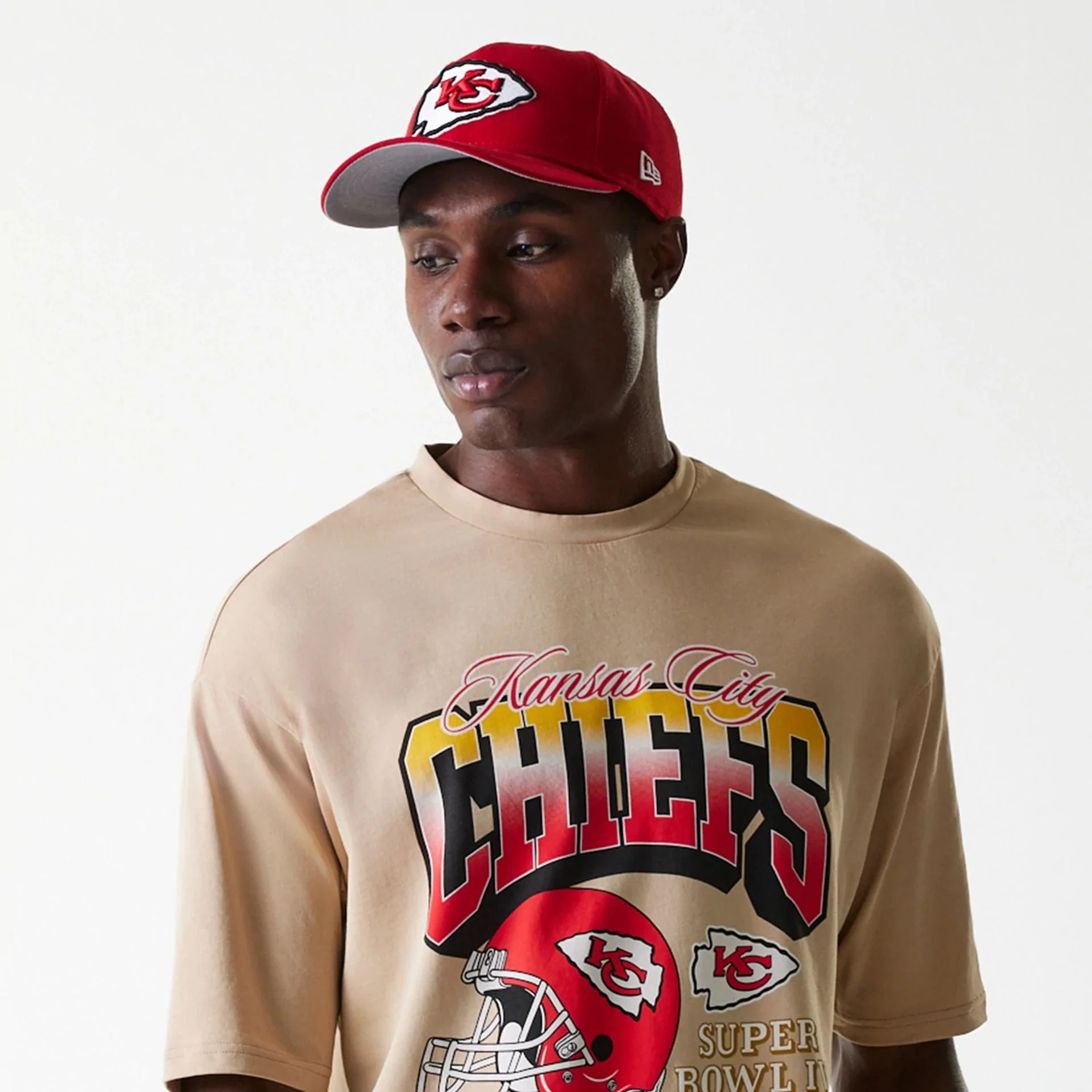 Kansas City Chiefs NFL Washed Super Bowl Beige Oversized T-Shirt - Image 6
