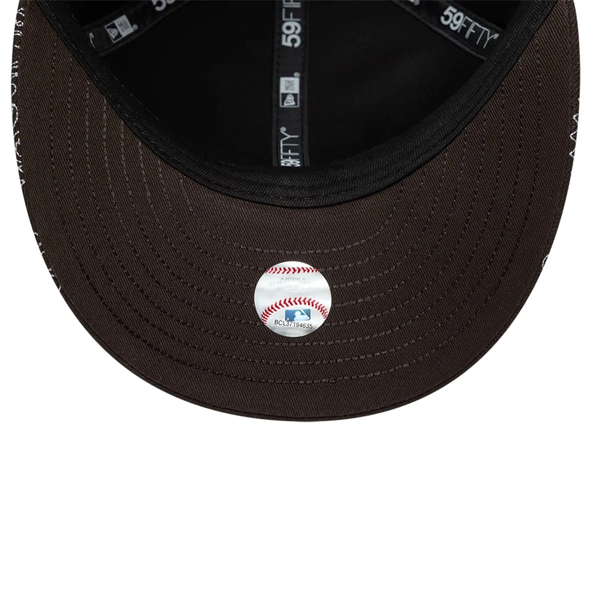 LA Dodgers MLB All Over Paisley Dark Brown Low Profile 59FIFTY Fitted Cap - Image 7