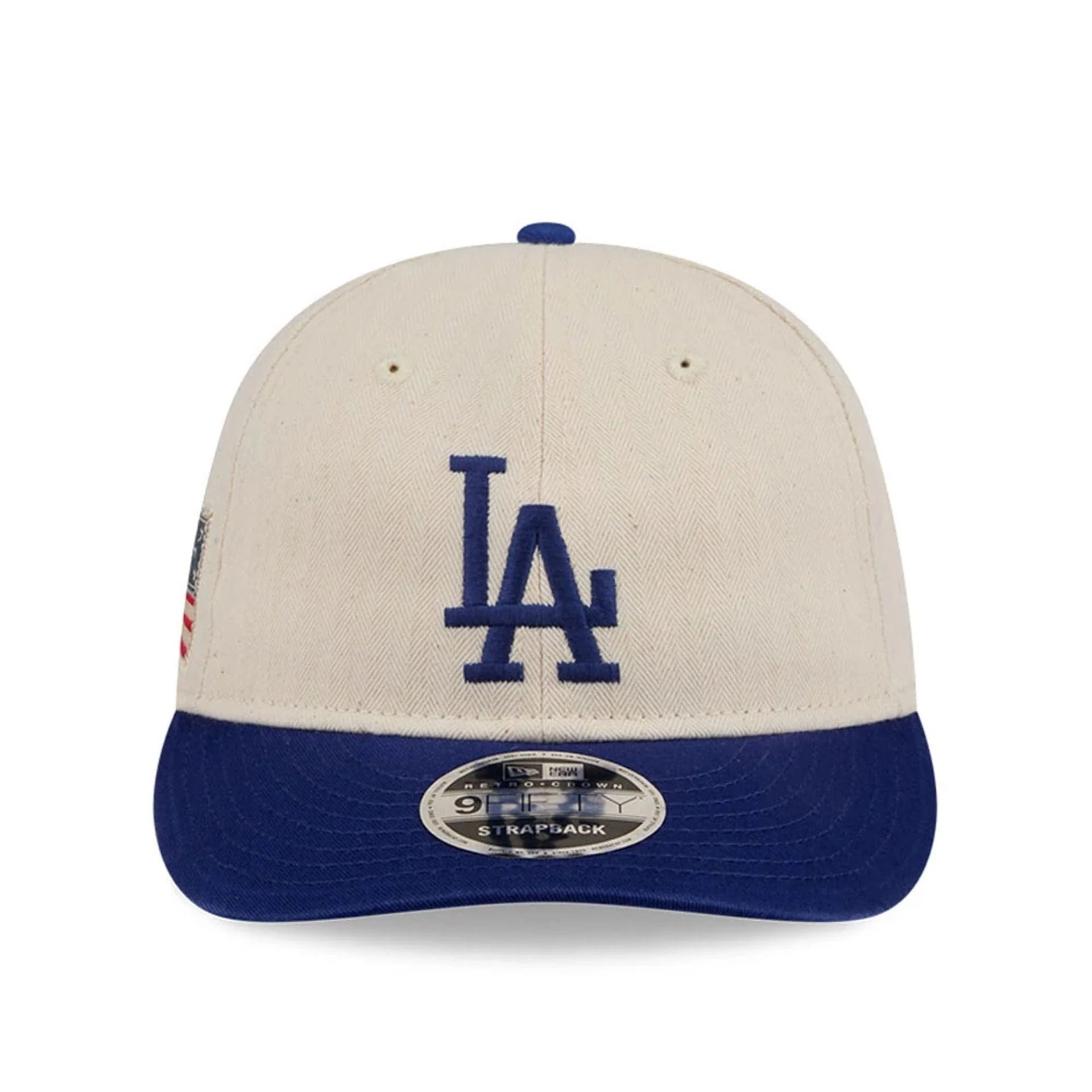 LA Dodgers MLB Americana Herringbone Dark White Retro Crown 9FIFTY Adjustable Cap - Image 4