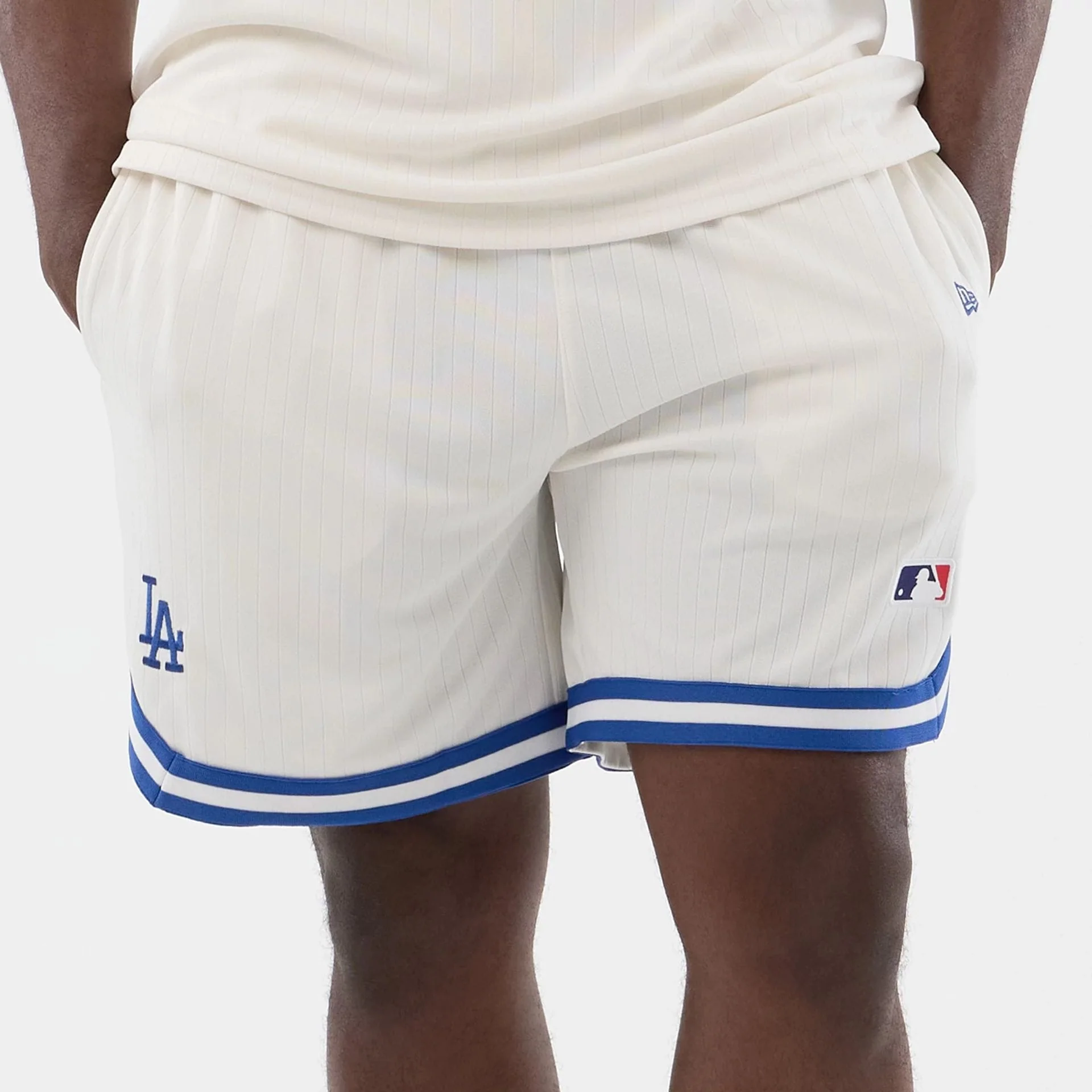 LA Dodgers MLB Arch Open White Oversized Shorts - Image 5