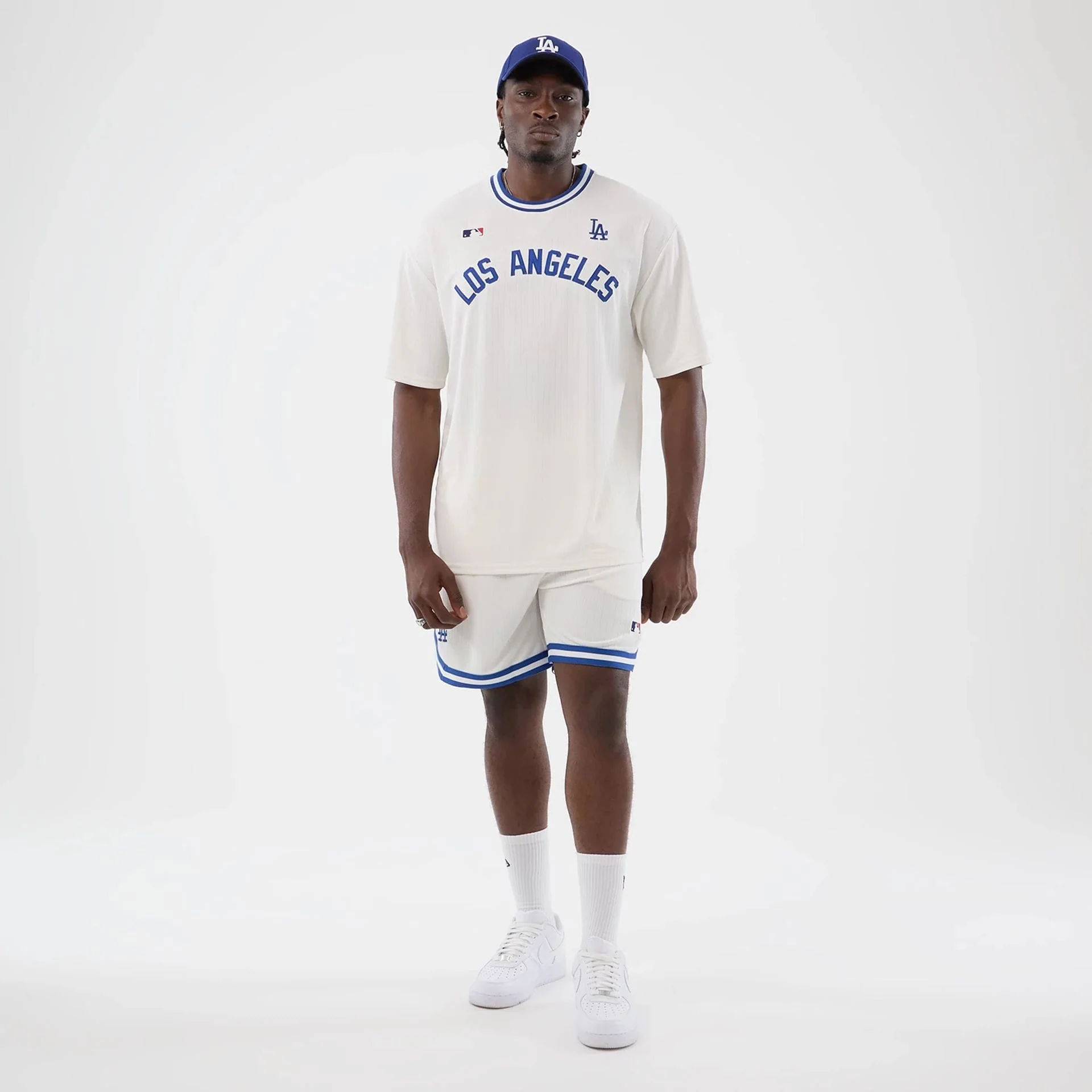 LA Dodgers MLB Arch Open White Oversized T-Shirt - Image 8