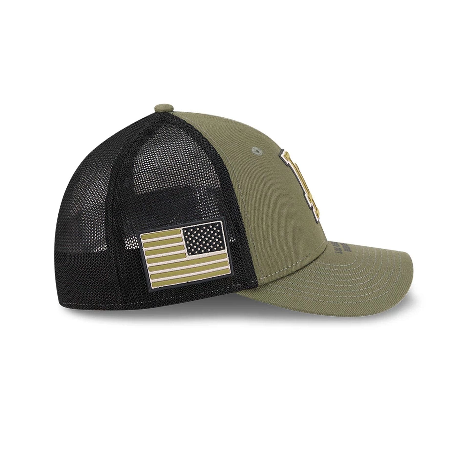 LA Dodgers MLB Armed Forces Day 2026 Green 39THIRTY M-Crown Stretch Fit Cap - Image 4