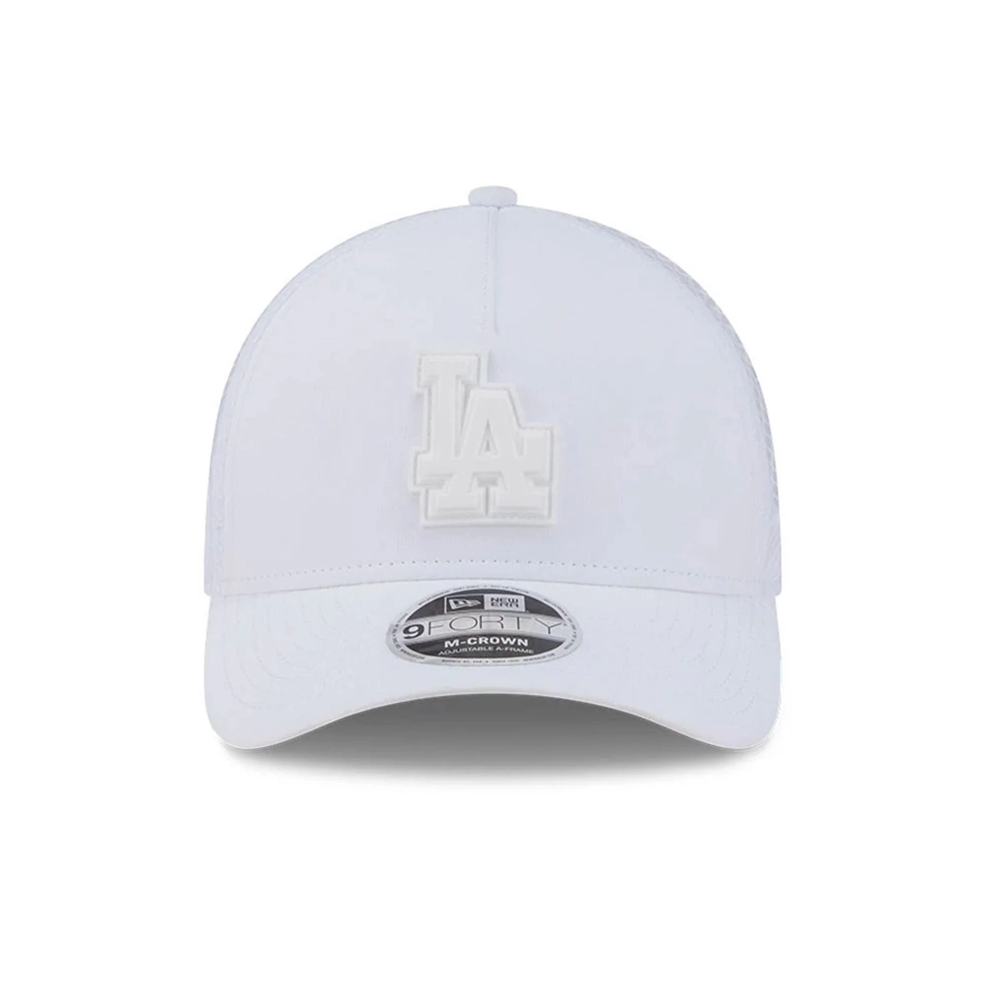 LA Dodgers MLB Badged White 9FORTY M-Crown A-Frame Trucker Adjustable Cap - Image 3