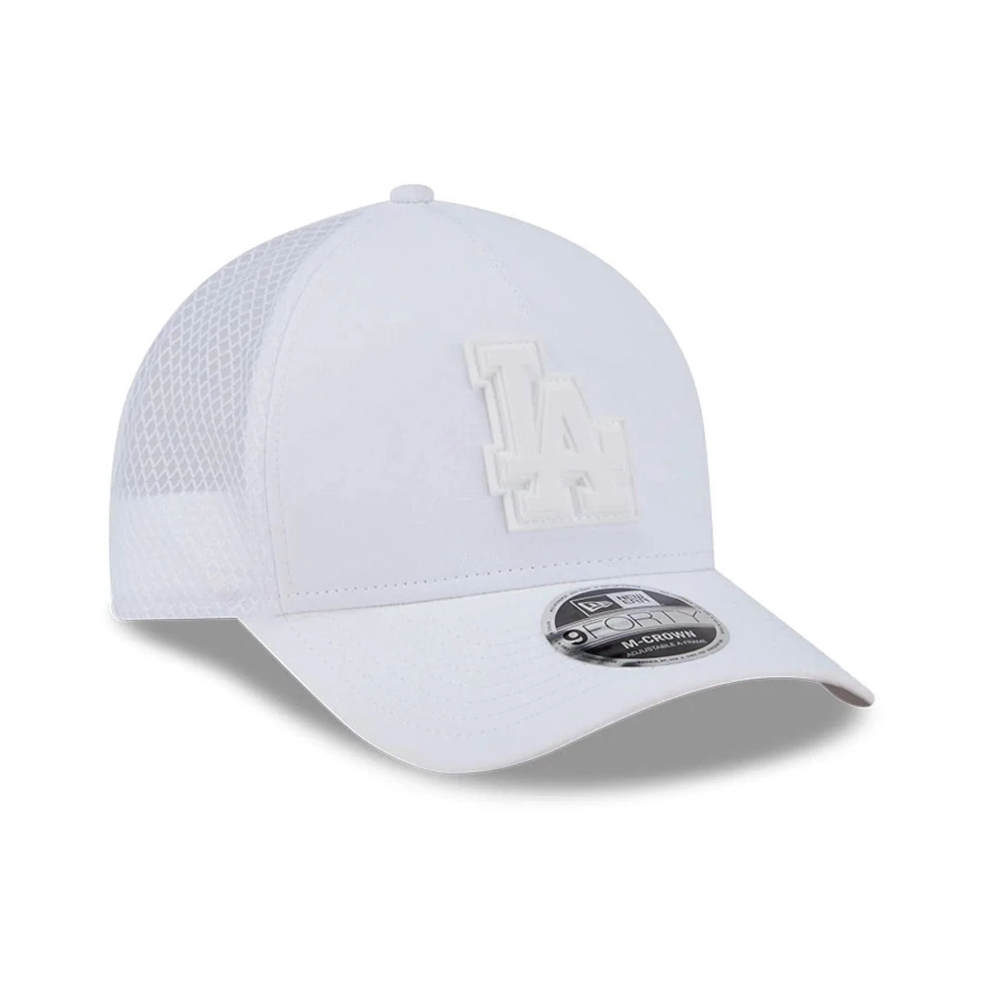 LA Dodgers MLB Badged White 9FORTY M-Crown A-Frame Trucker Adjustable Cap - Image 4