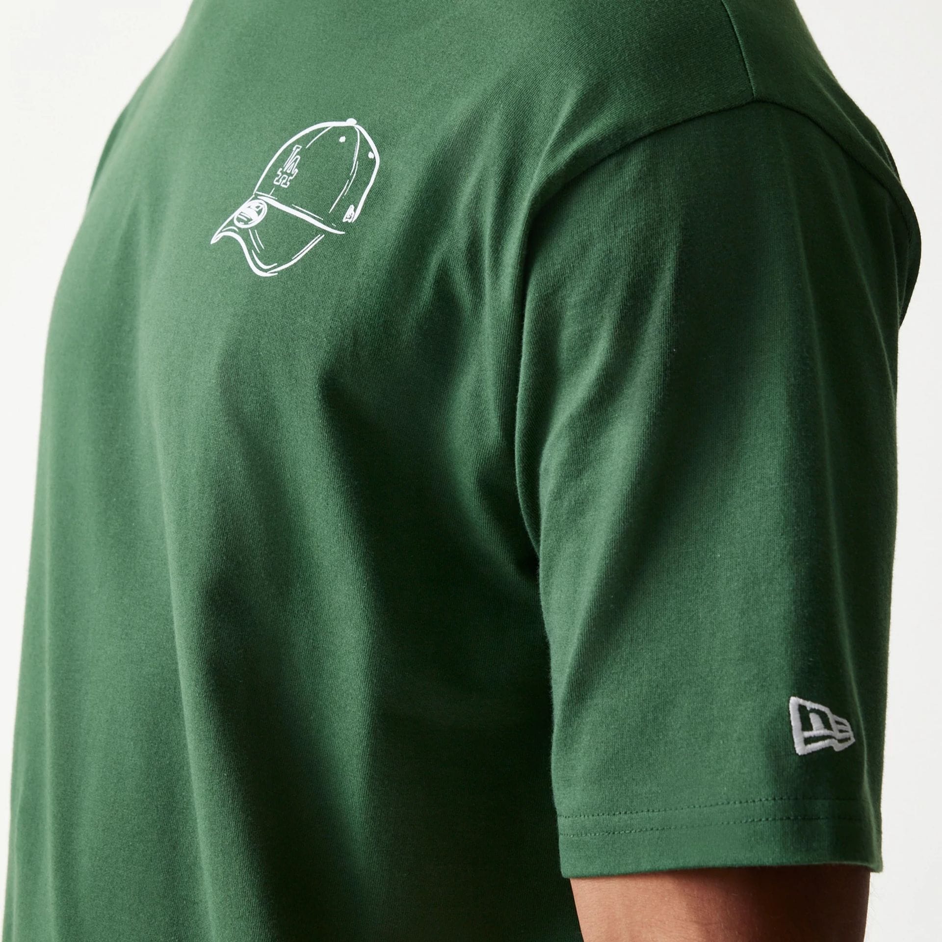 LA Dodgers MLB Baseball Graphic Dark Green Oversized T-Shirt - Image 7