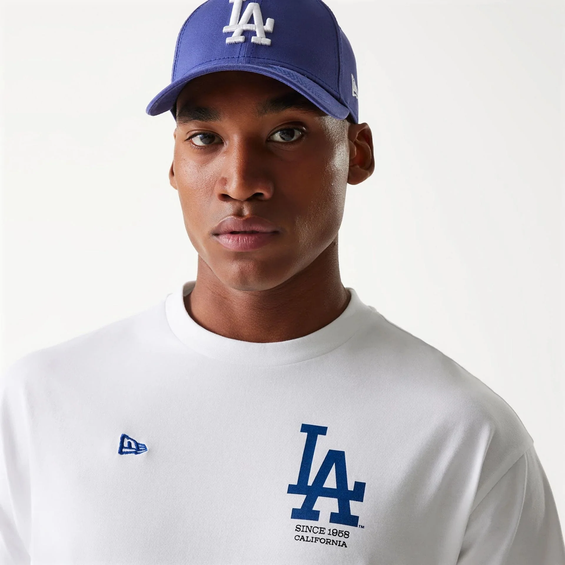 LA Dodgers MLB Baseball Graphic White Oversized T-Shirt - Image 6