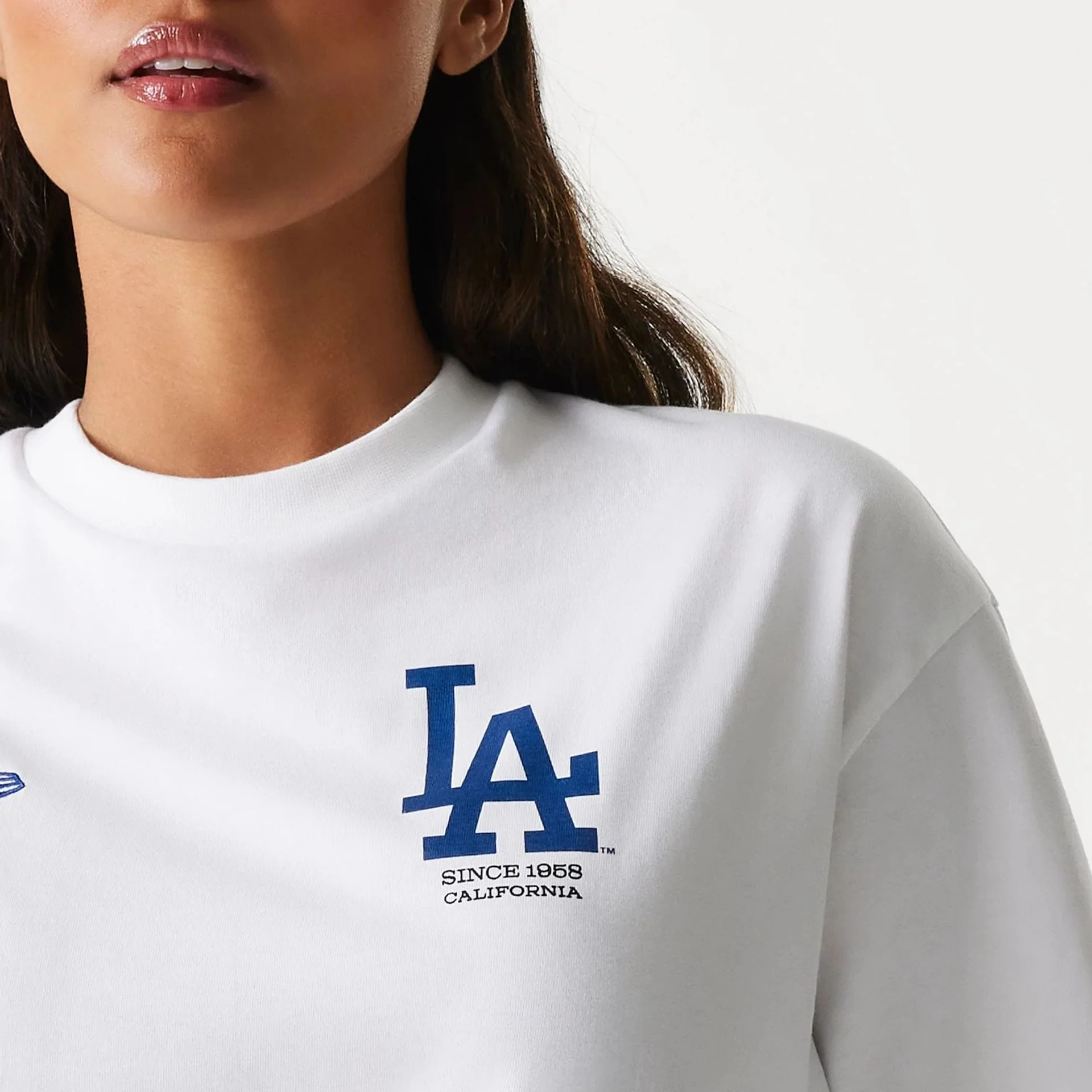 LA Dodgers MLB Baseball Graphic White Oversized T-Shirt - Image 7