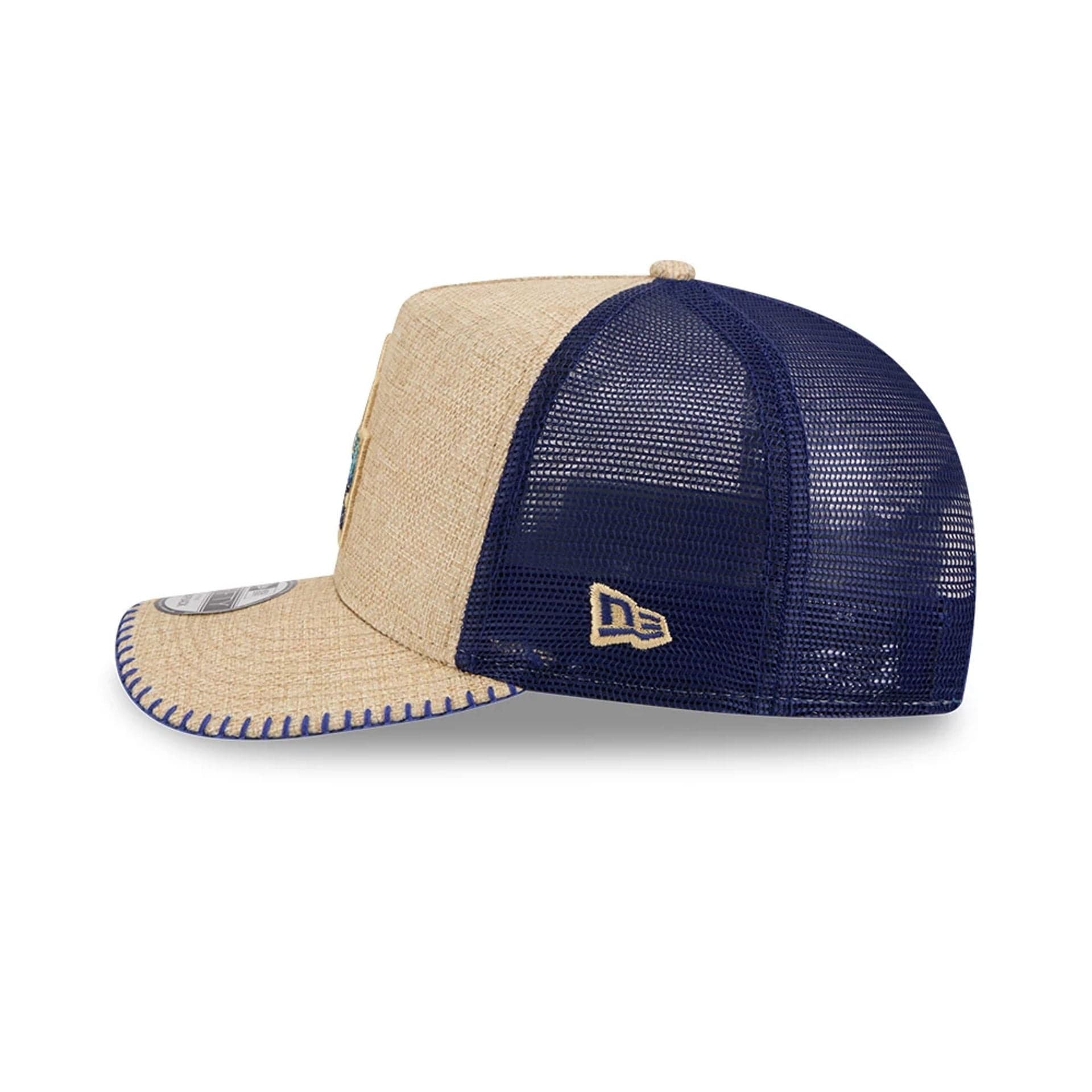 LA Dodgers MLB Beaded Beige 9FIFTY A-Frame Trucker Adjustable Cap - Image 5