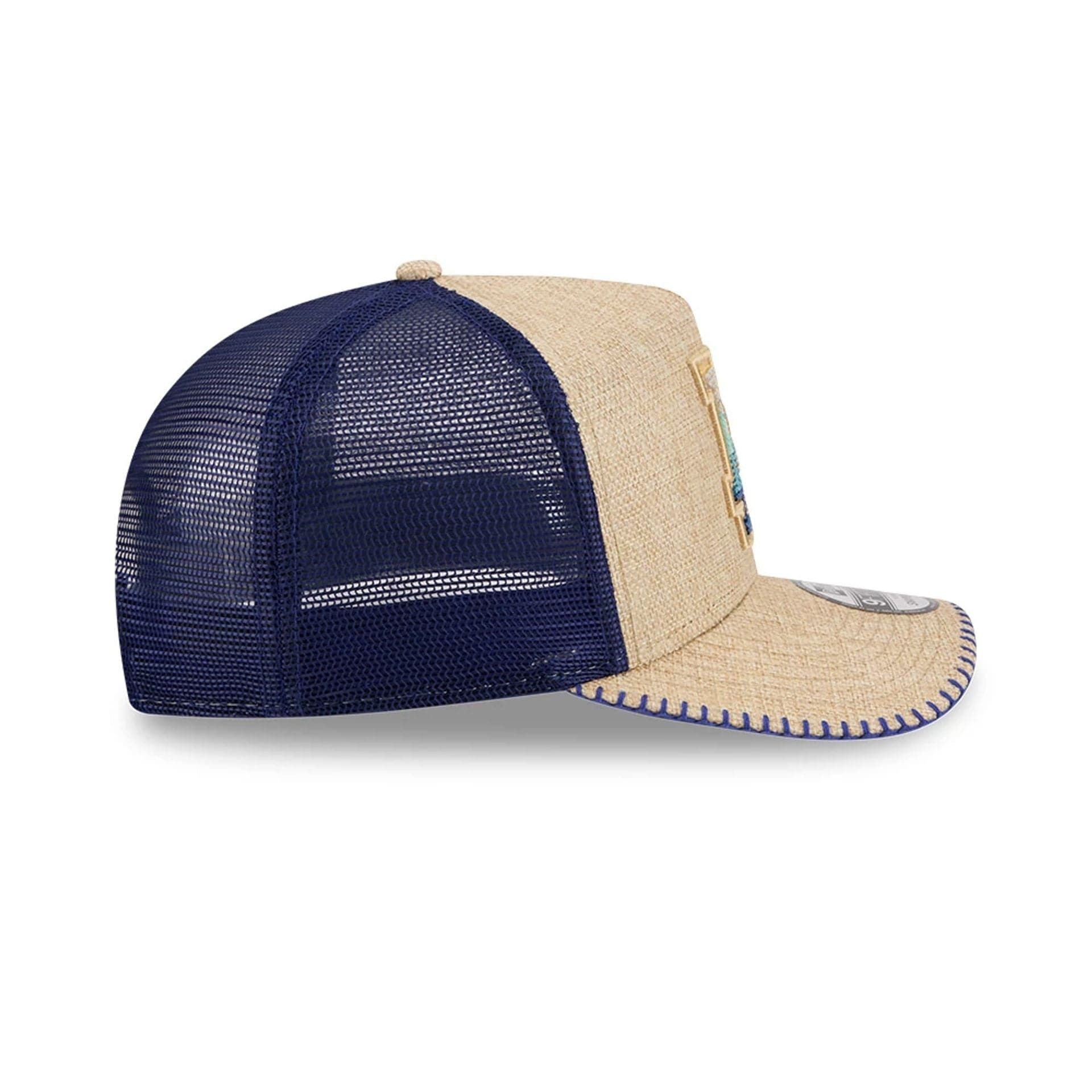 LA Dodgers MLB Beaded Beige 9FIFTY A-Frame Trucker Adjustable Cap - Image 6