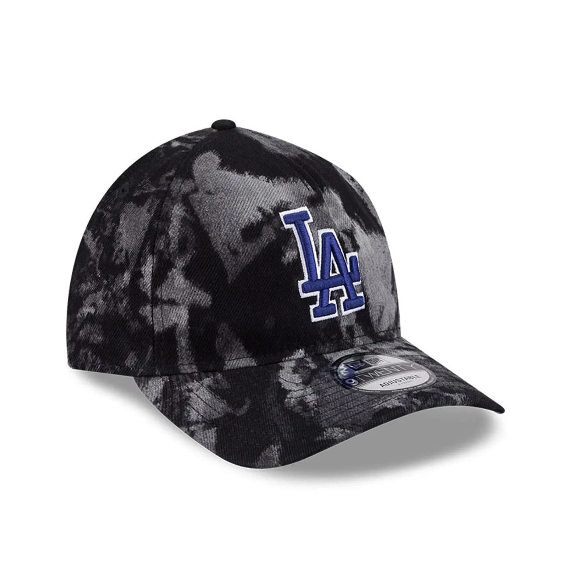 LA Dodgers MLB Bleached Denim Black 9TWENTY A-Frame Adjustable Cap - Image 3