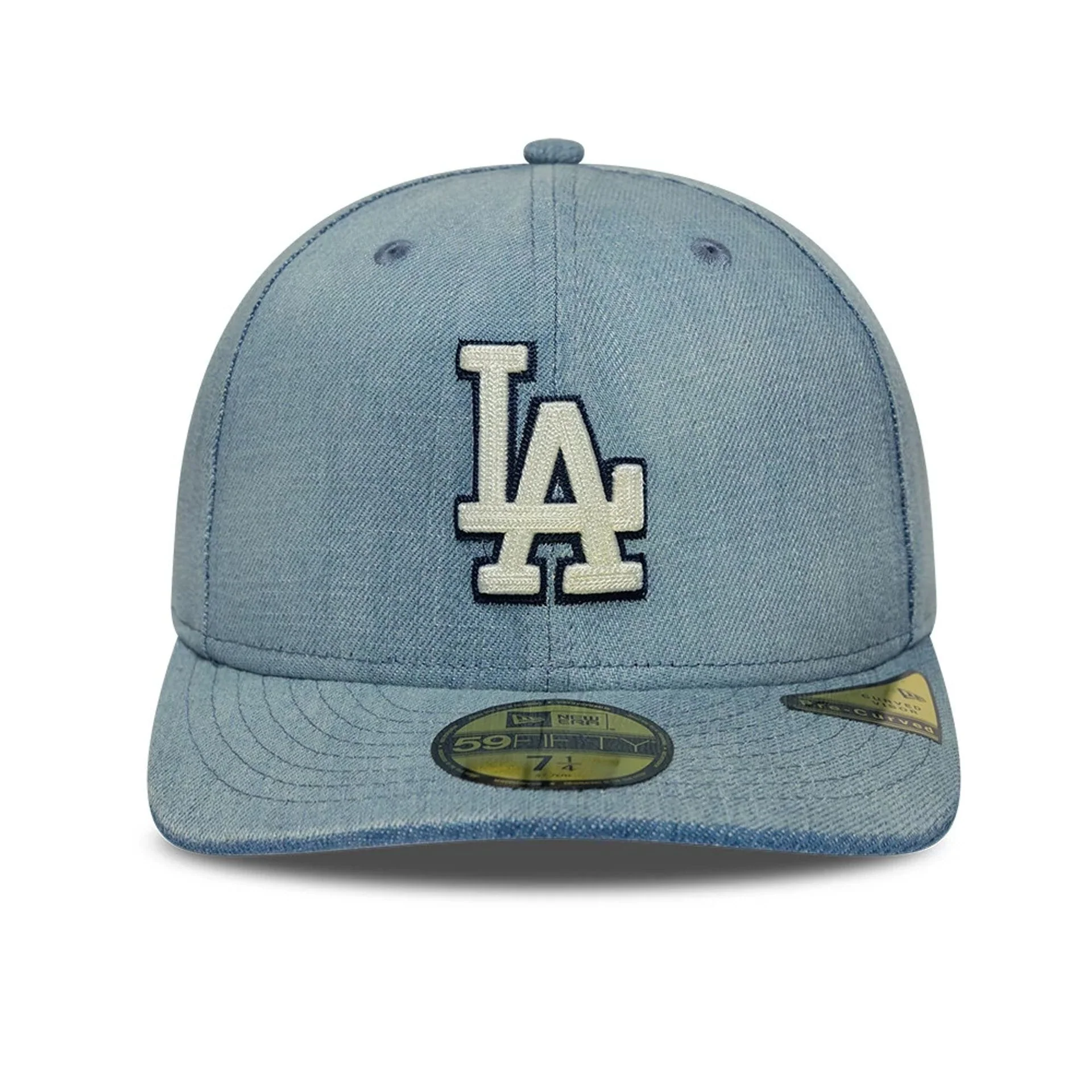 LA Dodgers MLB Chain Stitch Washed Denim Navy 59FIFTY Fitted Cap - Image 3