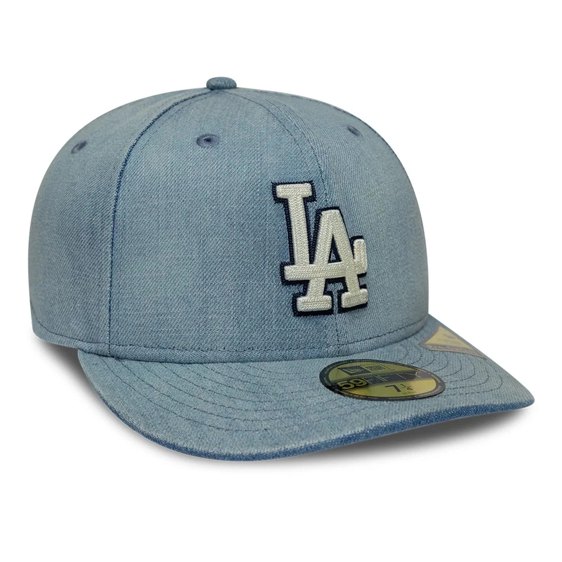 LA Dodgers MLB Chain Stitch Washed Denim Navy 59FIFTY Fitted Cap - Image 4