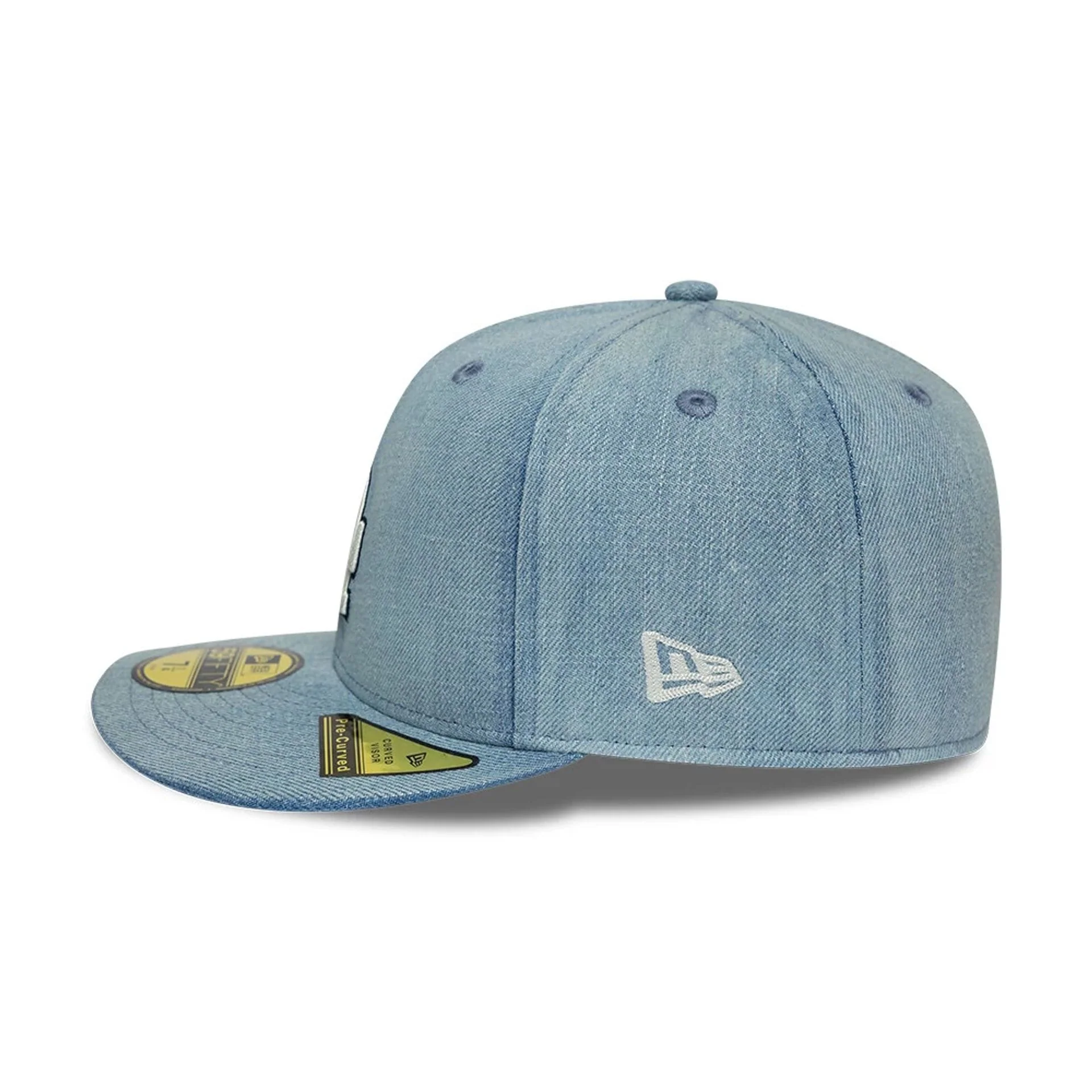 LA Dodgers MLB Chain Stitch Washed Denim Navy 59FIFTY Fitted Cap - Image 6