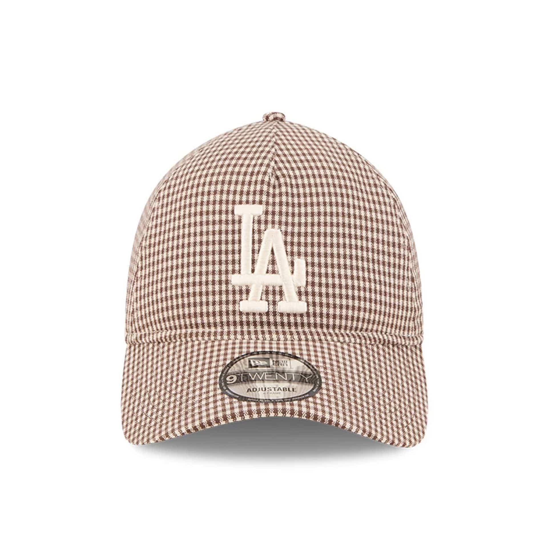 LA Dodgers MLB Check Open Brown 9TWENTY A-Frame Adjustable Cap - Image 3