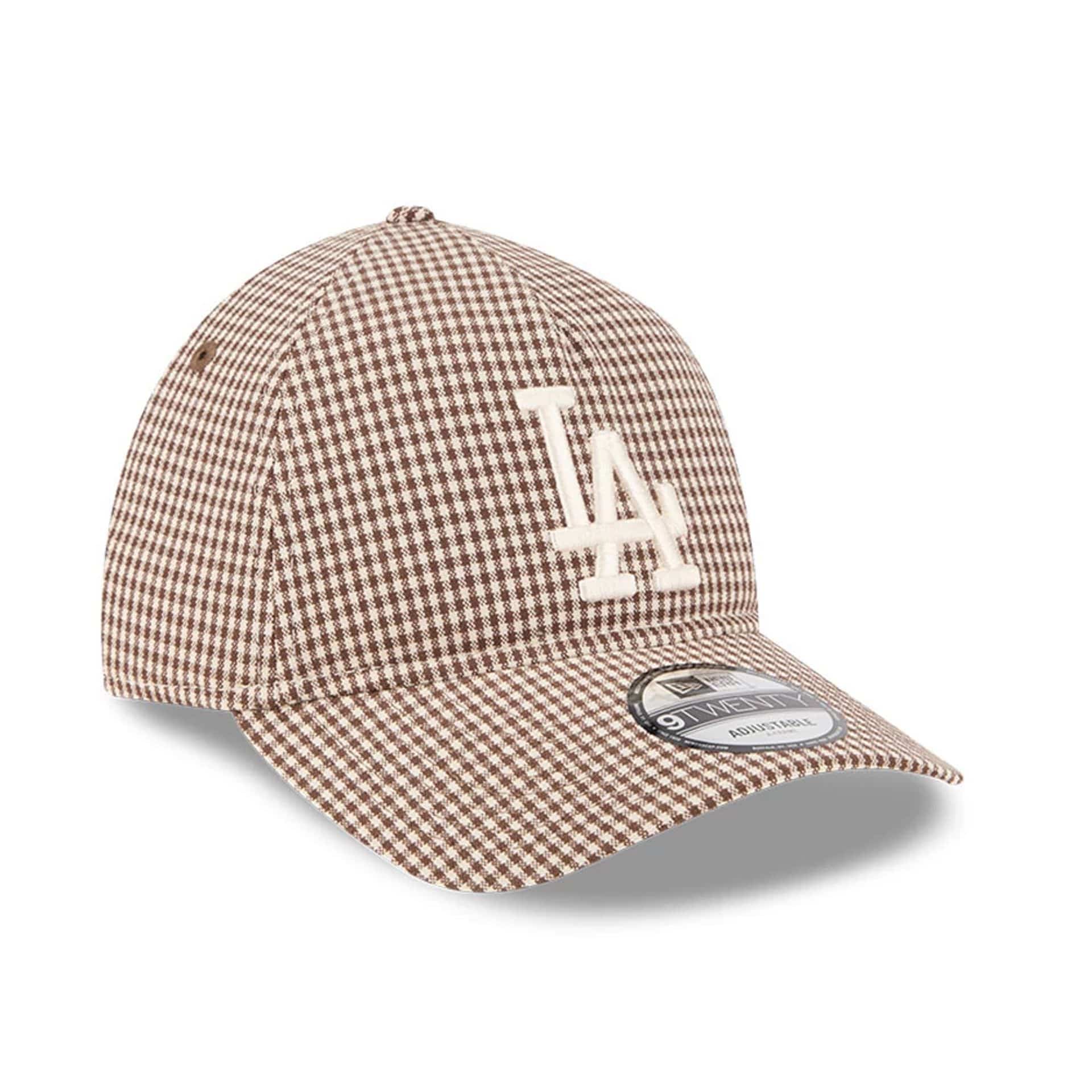 LA Dodgers MLB Check Open Brown 9TWENTY A-Frame Adjustable Cap - Image 4