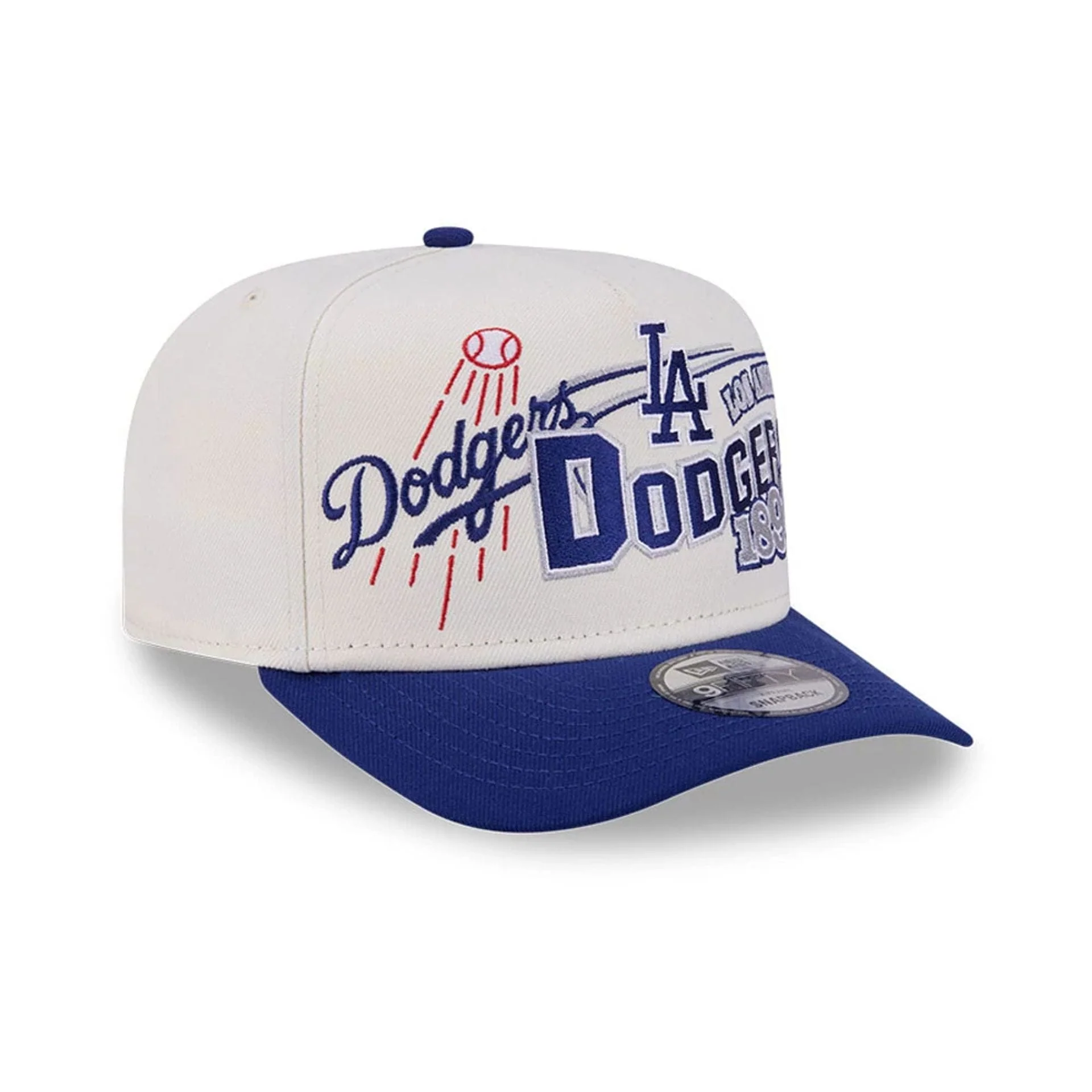 LA Dodgers MLB Classic White 9FIFTY A-Frame Snapback Adjustable Cap - Image 4