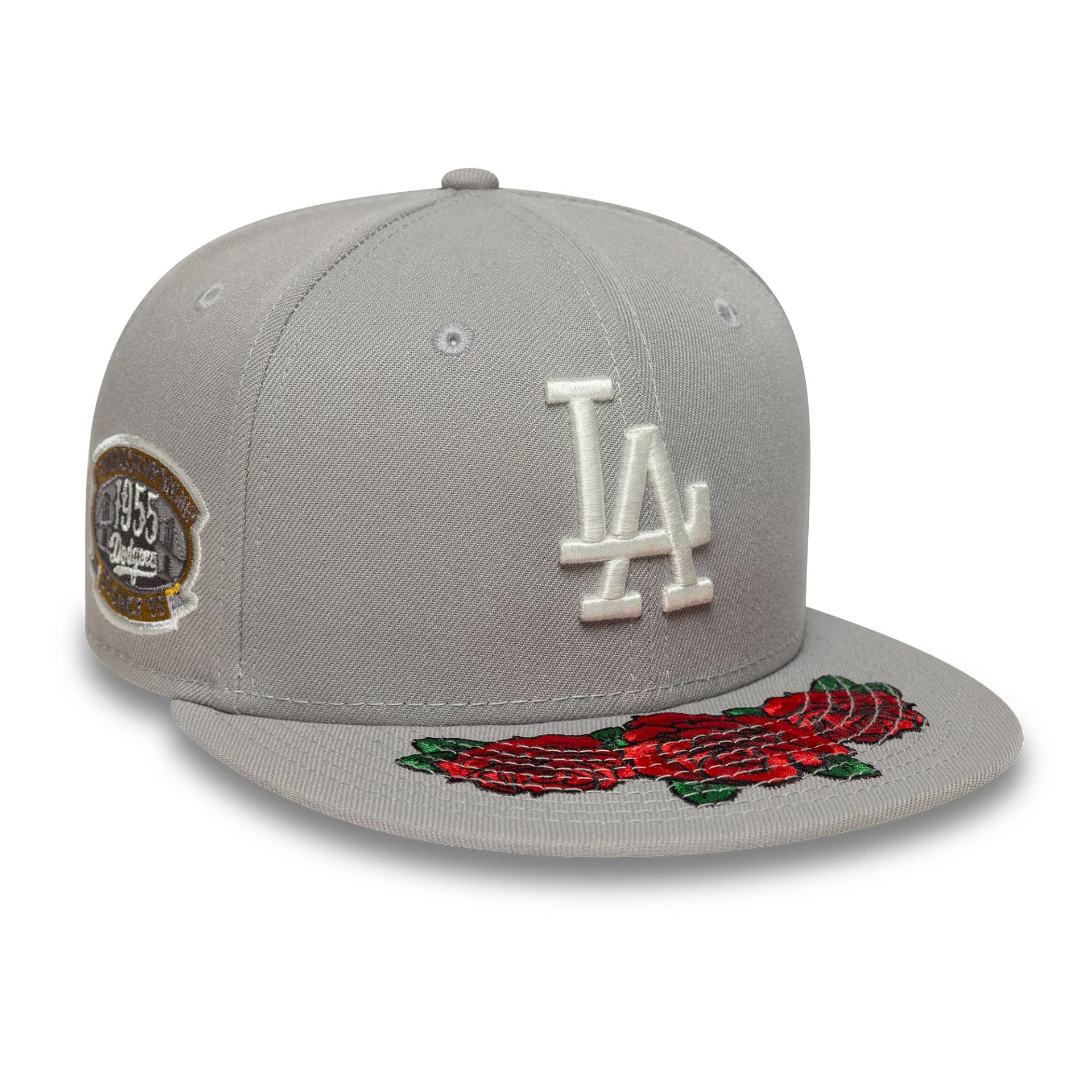 LA Dodgers MLB Cooperstown Floral Grey 59FIFTY Fitted Cap - Image 3