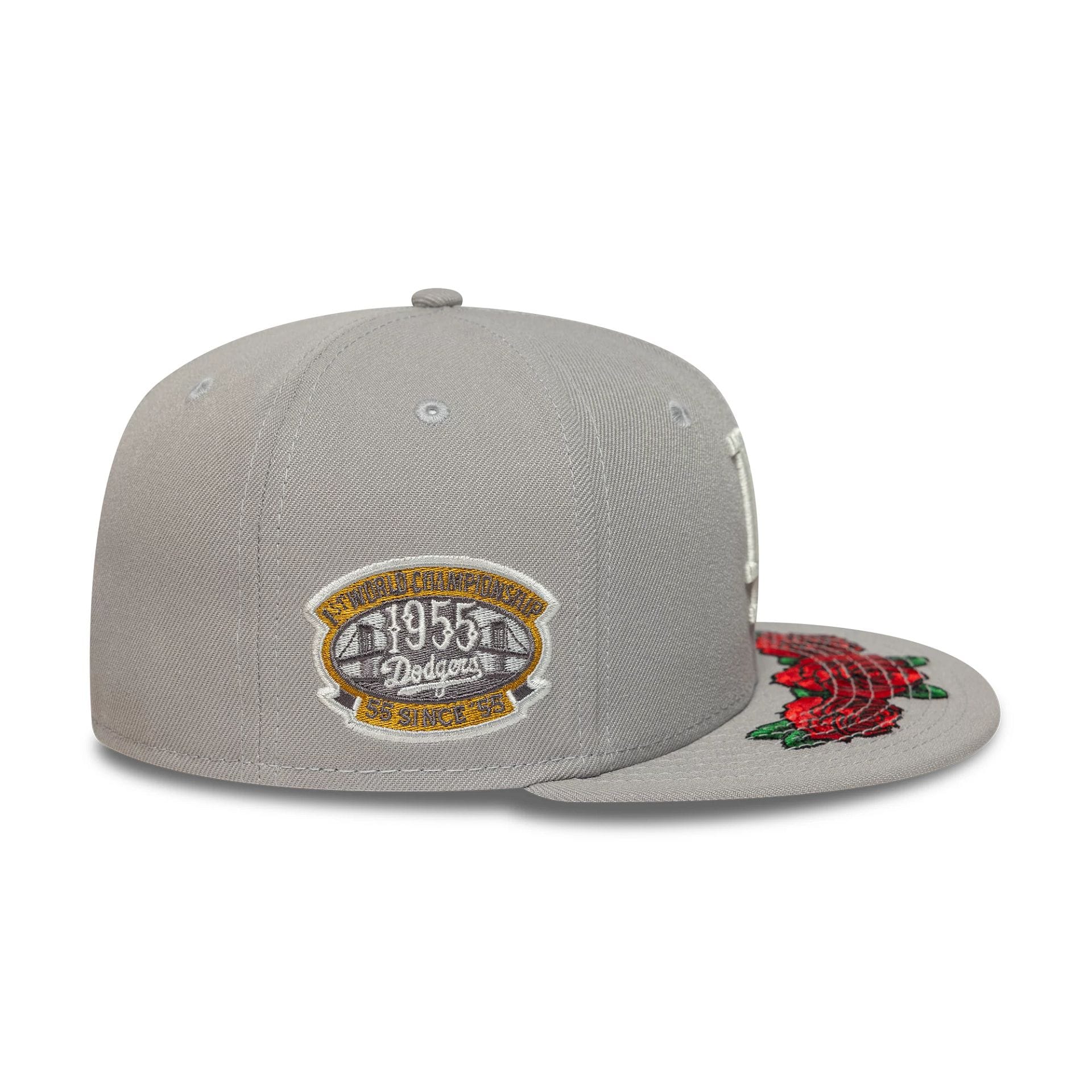 LA Dodgers MLB Cooperstown Floral Grey 59FIFTY Fitted Cap - Image 4
