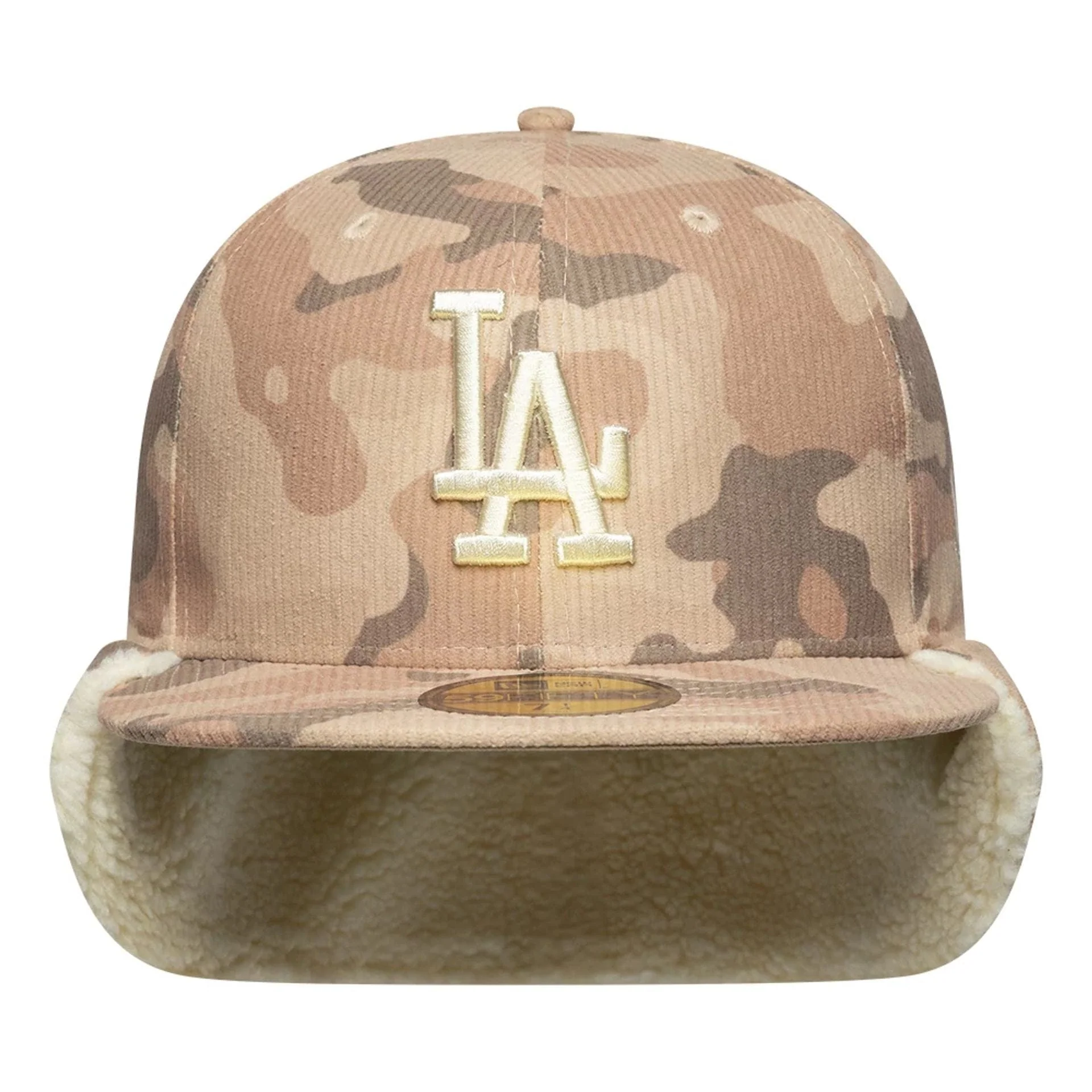 LA Dodgers MLB Cord Light Beige Downflap 59FIFTY Fitted Cap - Image 5