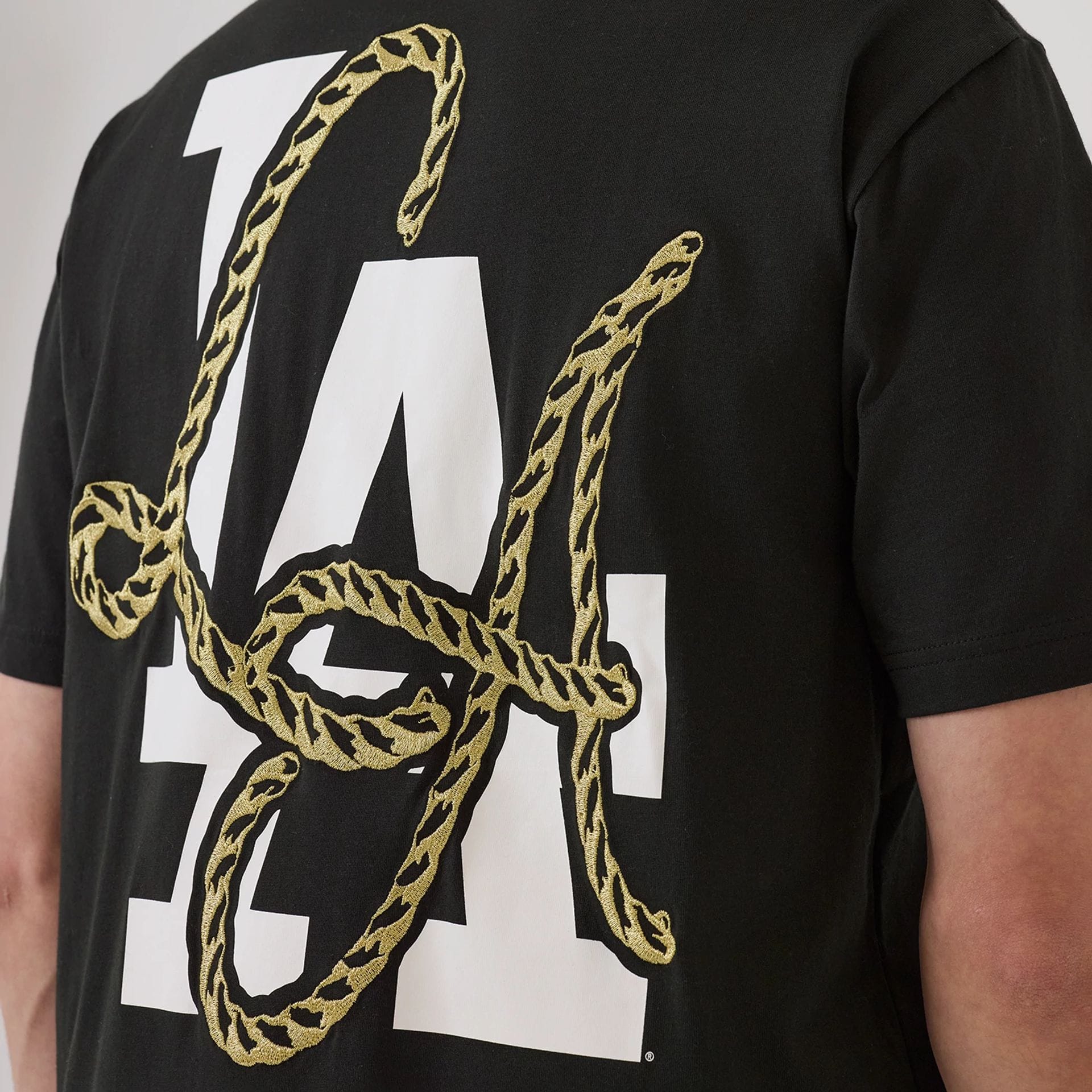 LA Dodgers MLB Cowboy Graphic Black T-Shirt - Image 4