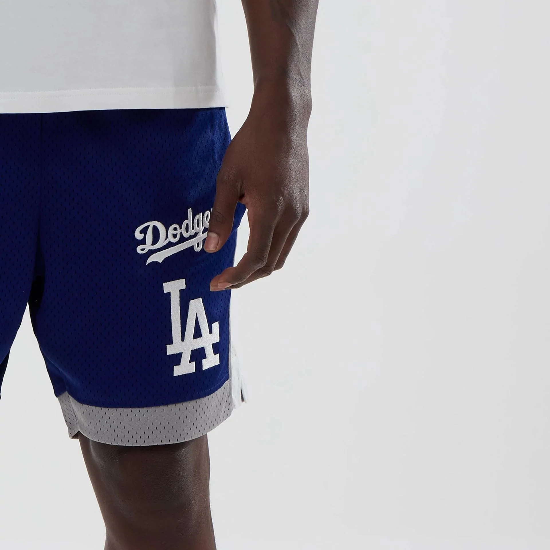 LA Dodgers MLB Dark Blue Mesh Shorts - Image 4