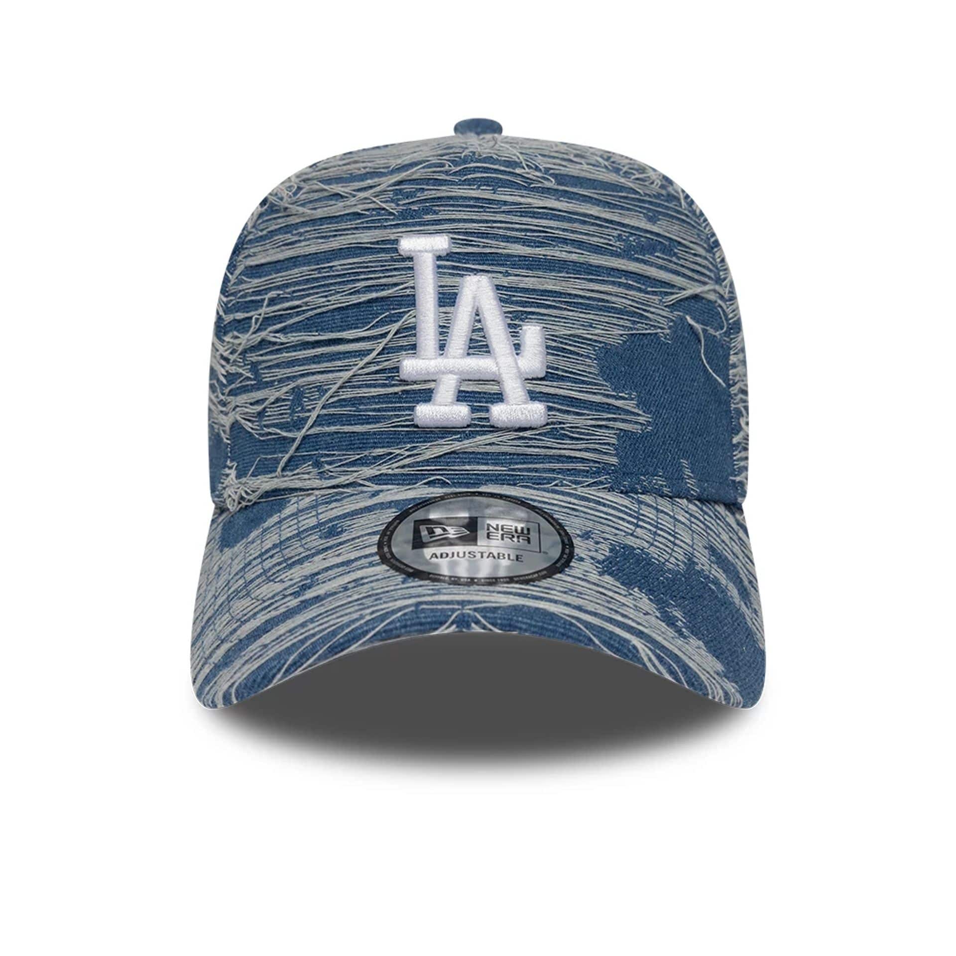 LA Dodgers MLB Distressed Denim Blue 9FORTY E-Frame Adjustable Cap - Image 2