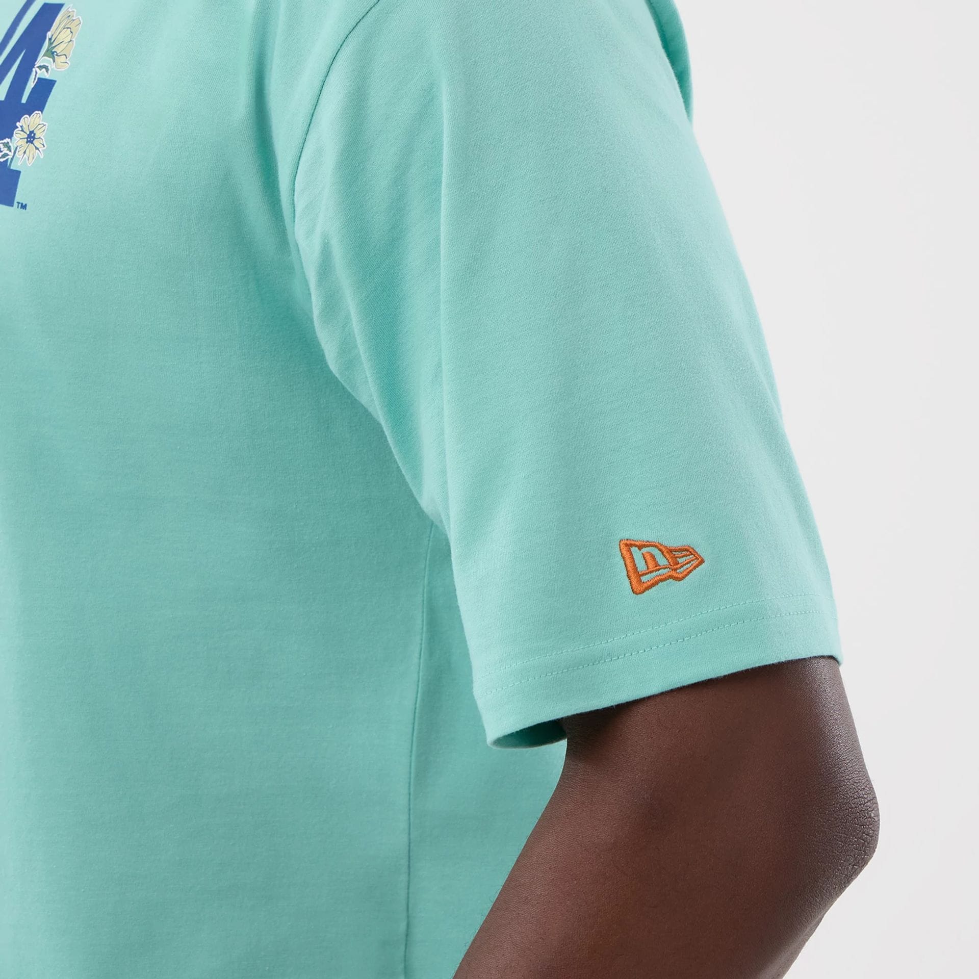 LA Dodgers MLB Floral Pastel Green Oversized T-Shirt - Image 6