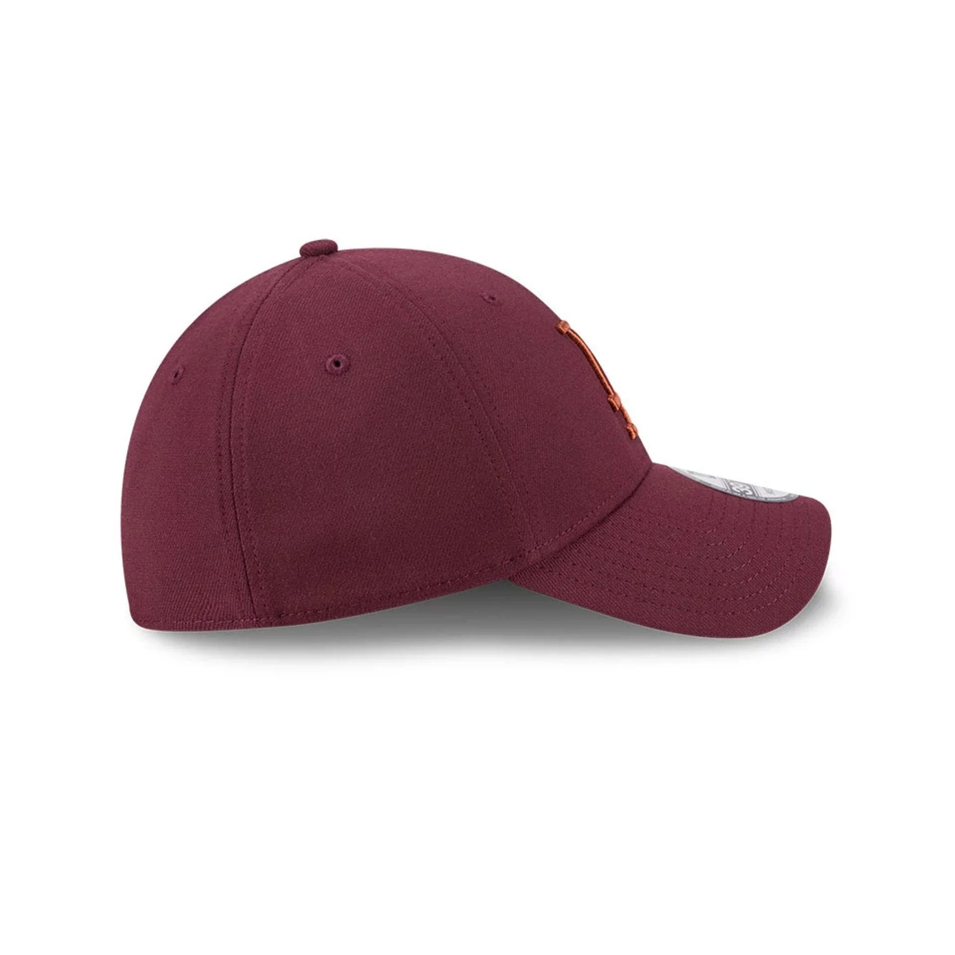 LA Dodgers MLB Frosted Rust Dark Red 39THIRTY Stretch Fit Cap - Image 6
