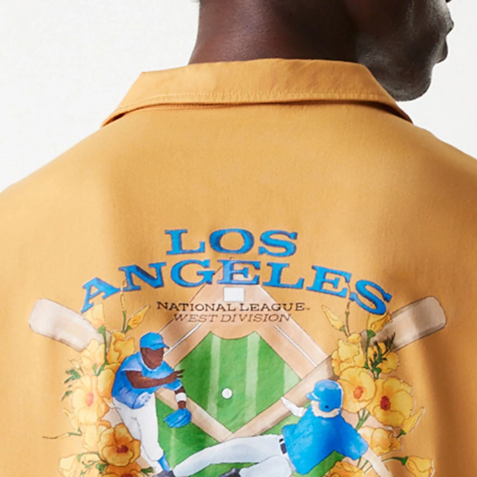 LA Dodgers MLB Graphic Beige Revere Short Sleeve Shirt - Image 7