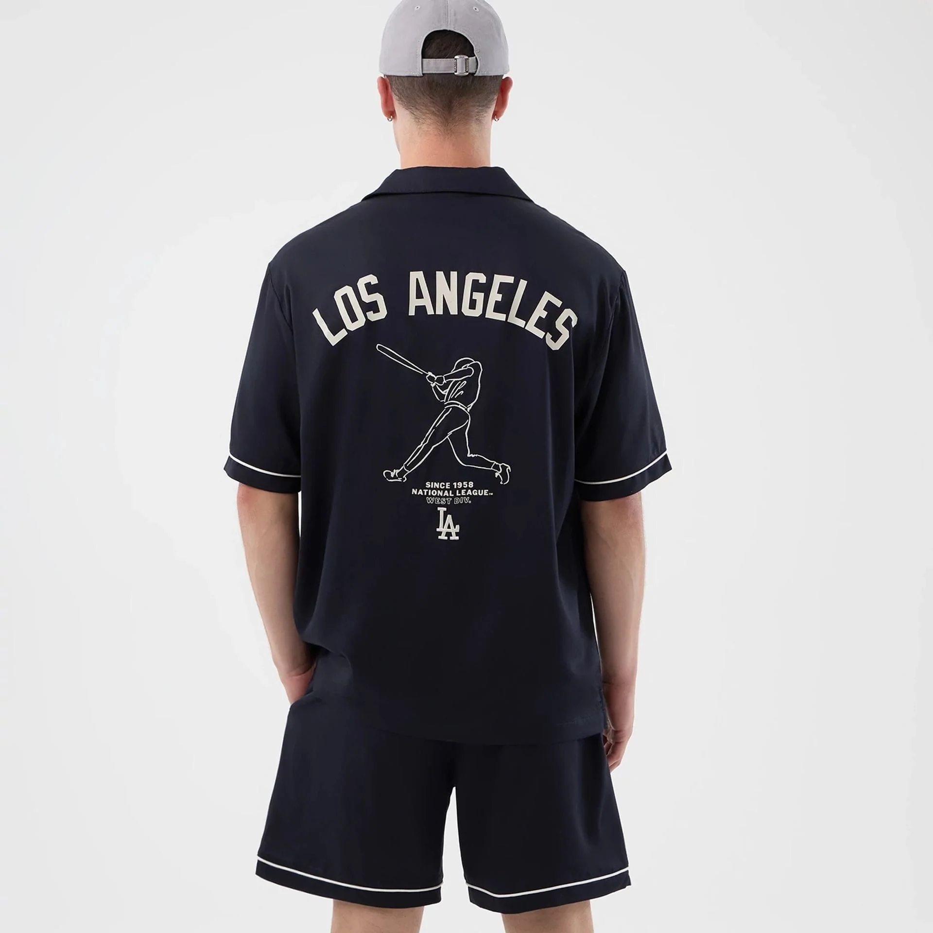 LA Dodgers MLB Graphic Revere Navy Short Sleeve Shirt - Image 2