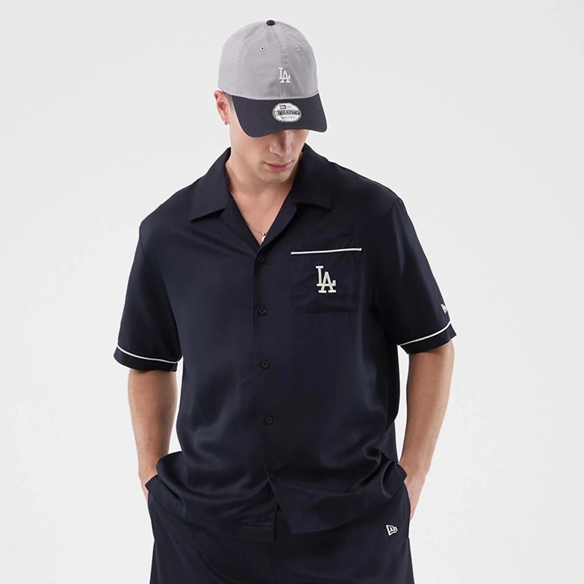 LA Dodgers MLB Graphic Revere Navy Short Sleeve Shirt - Image 3